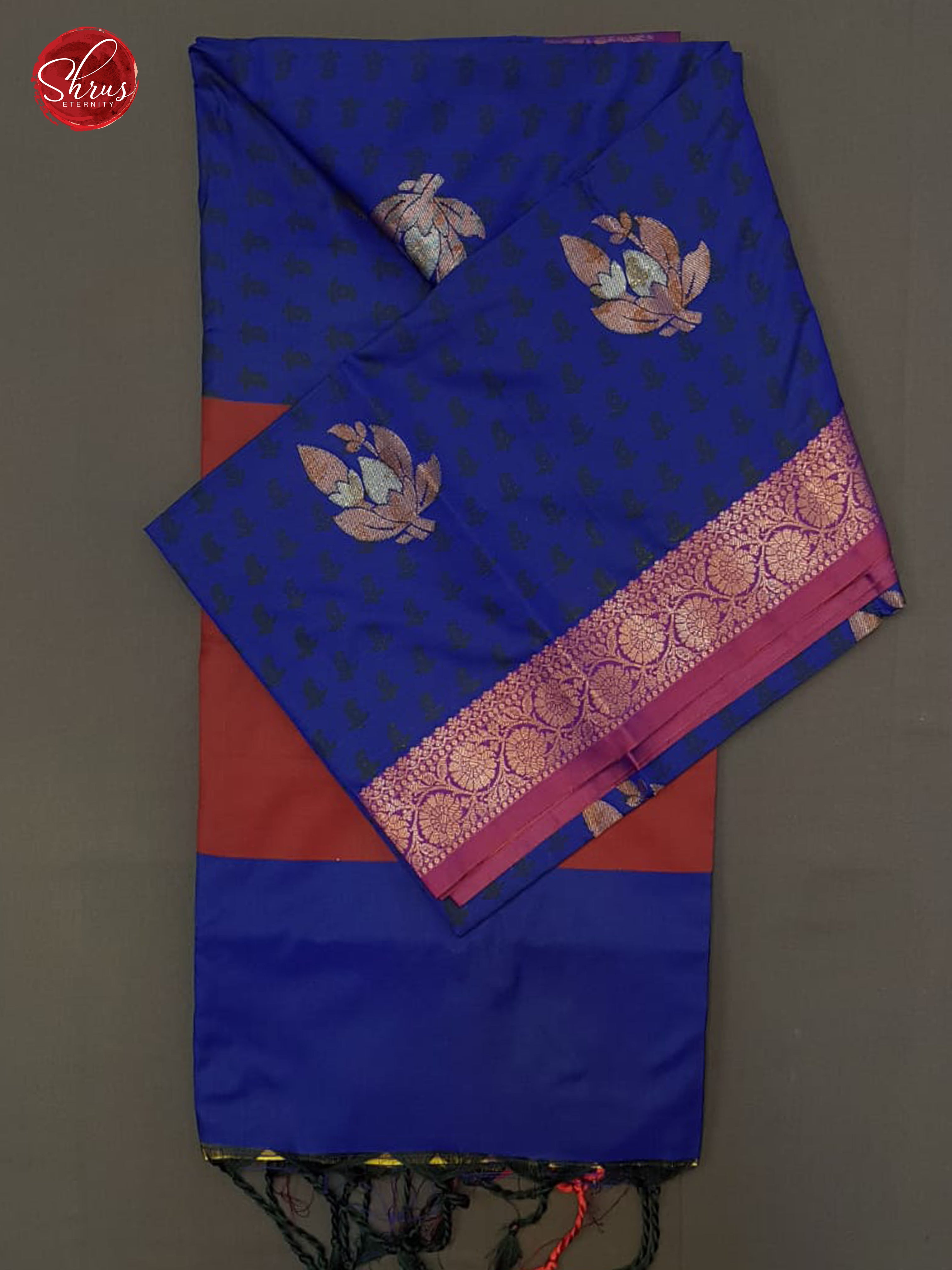 Blue & Pink -  Semi Soft Silk  Saree - Shop on ShrusEternity.com