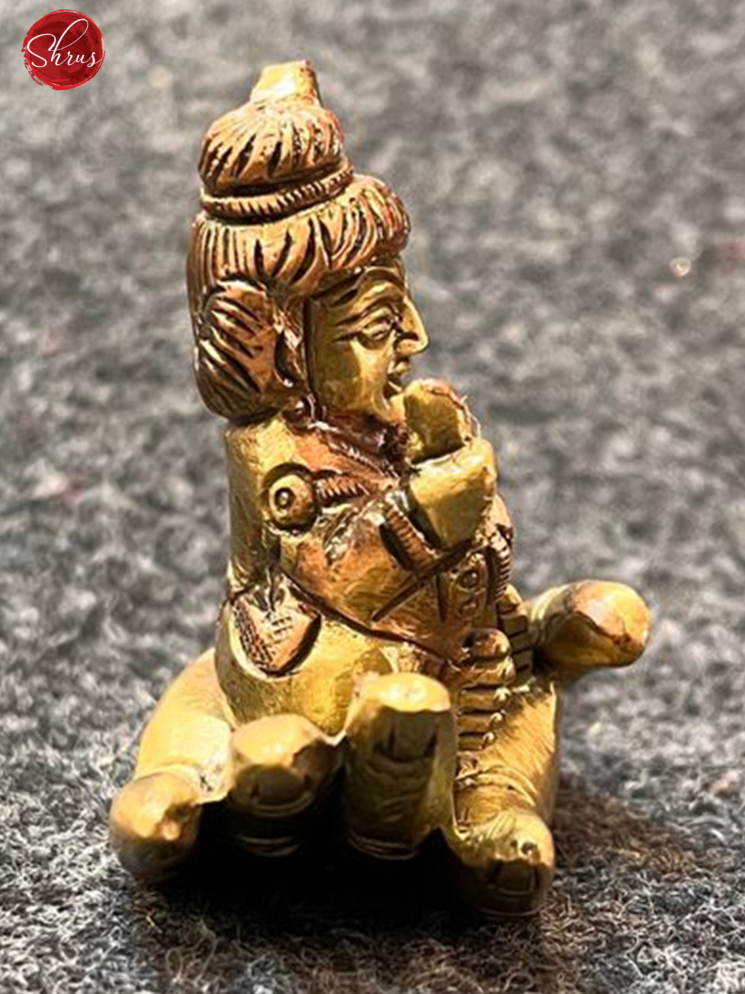 Antique Brass & Copper two toned Baby Krishna sitting on Palm for Gifting & Car Dashboard - Shop on ShrusEternity.com