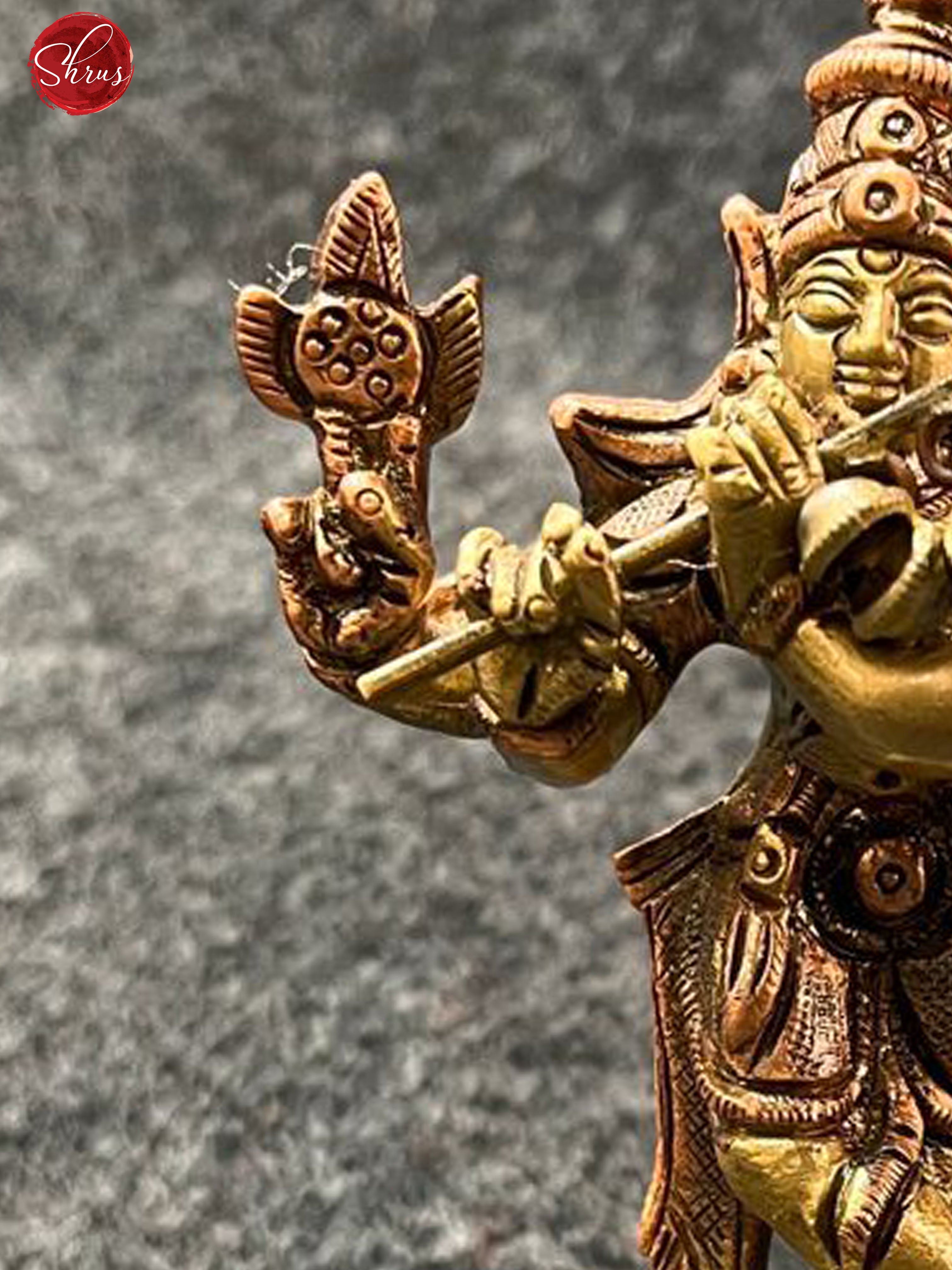Antique Brass & Copper two toned Finish Krishna with Flute & astra - Shop on ShrusEternity.com