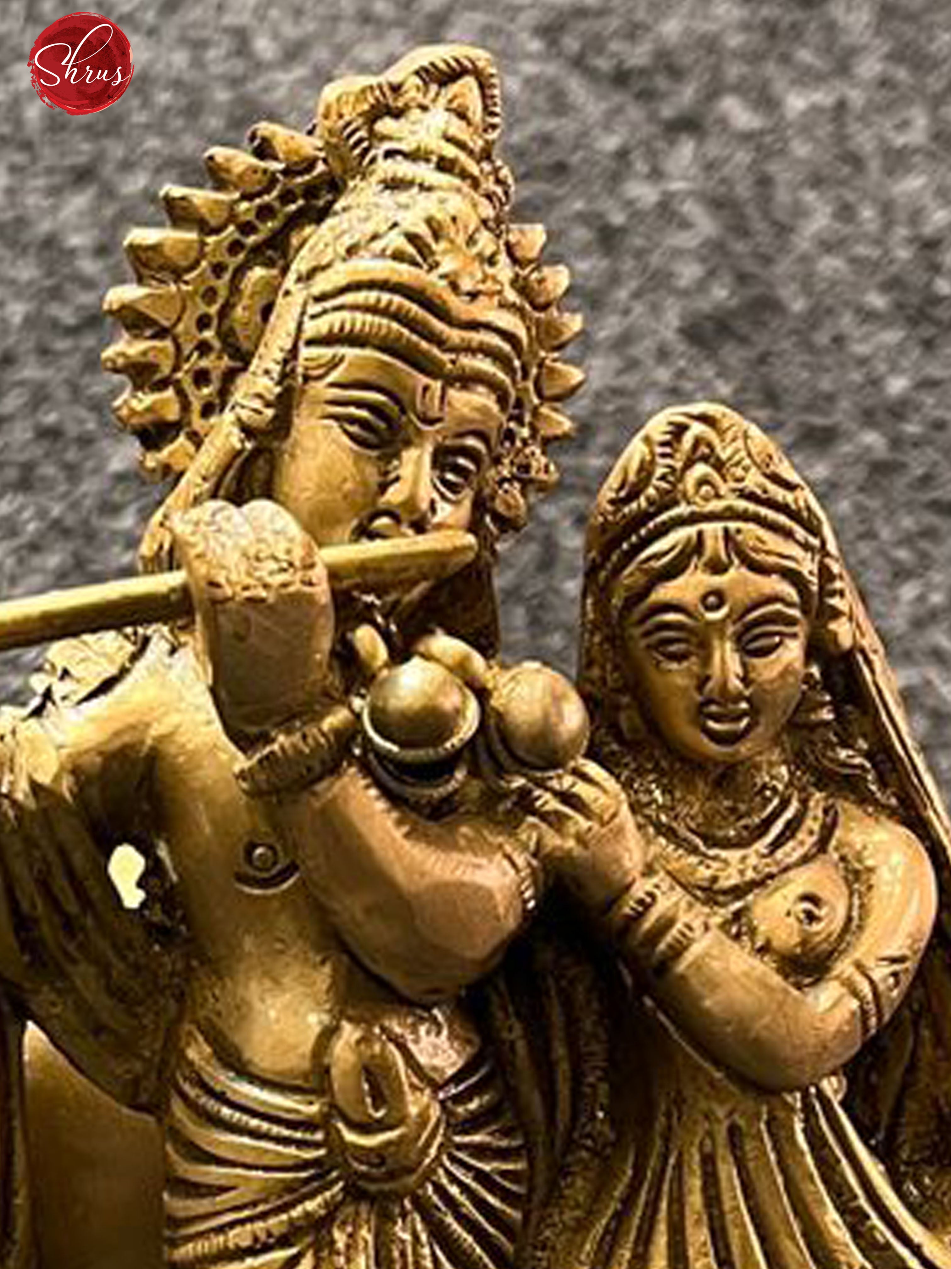 Ancient Antique Finish - Radha & Krishna with Cow - Shop on ShrusEternity.com