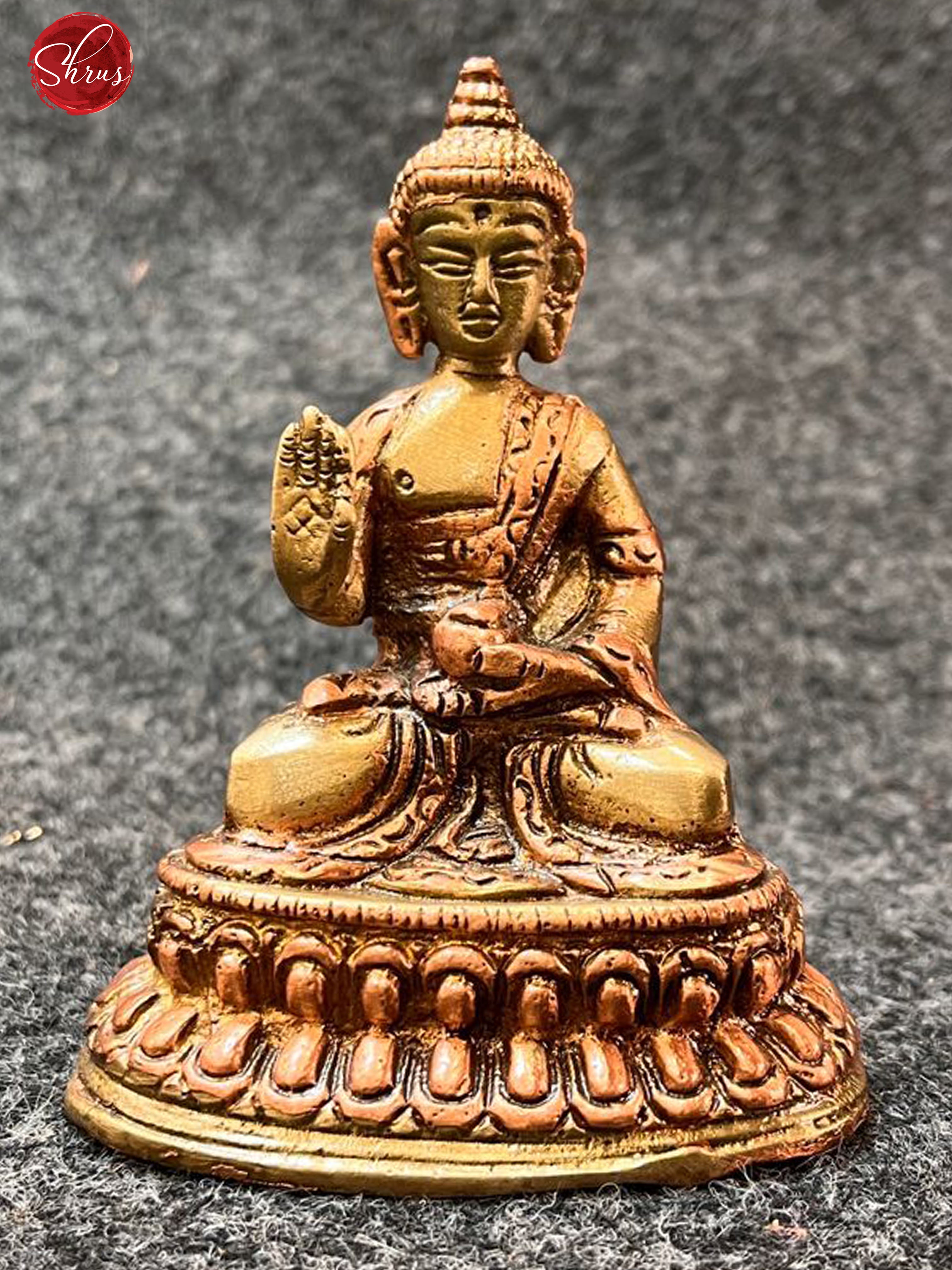 Antique Brass and Copper Two toned Finish Sitting Buddha - Shop on ShrusEternity.com