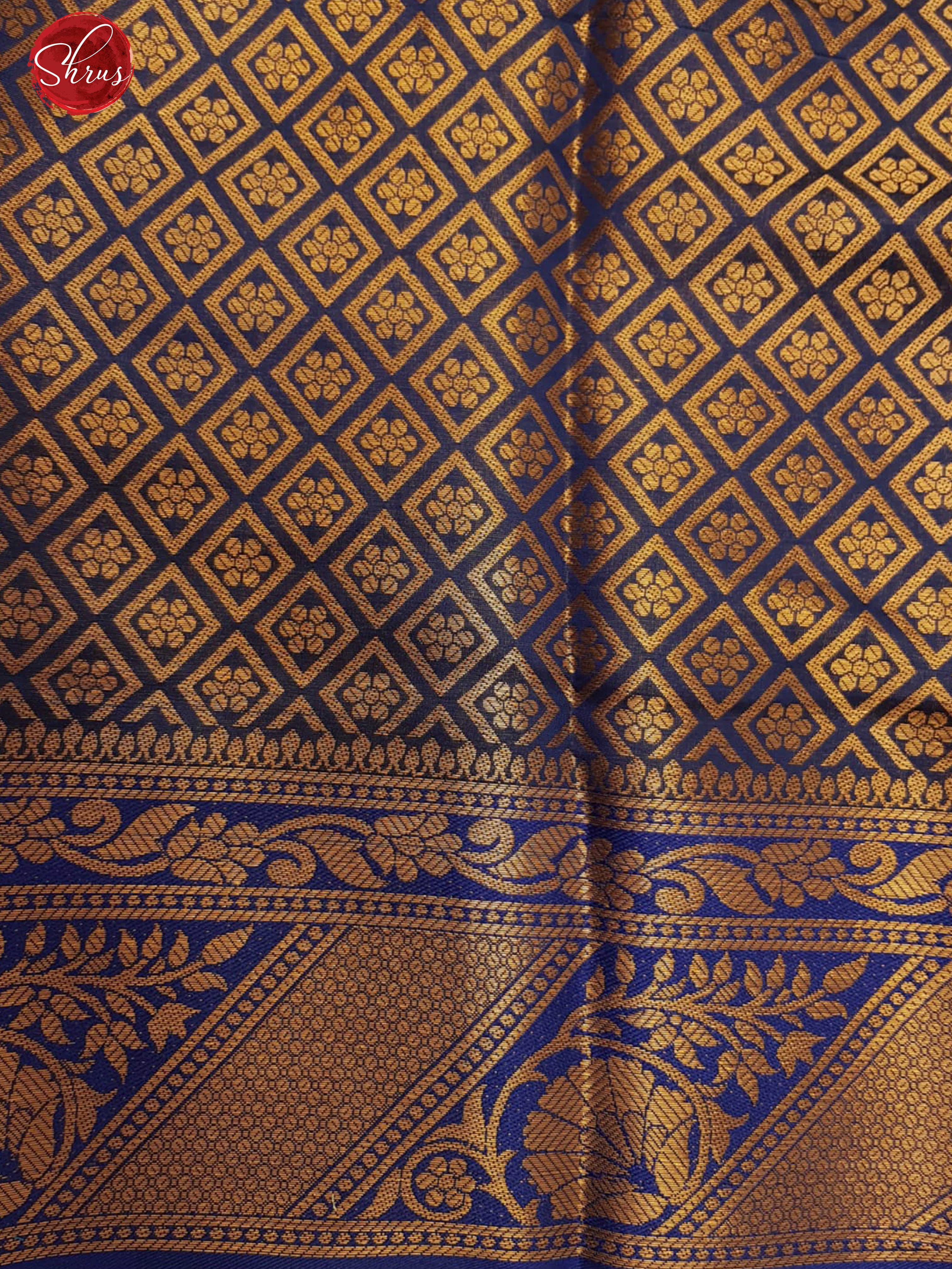 Pink & Blue-  Semi Kanchipuram Dola Silk with zari brocade on the body  & Contrast Zari Border - Shop on ShrusEternity.com