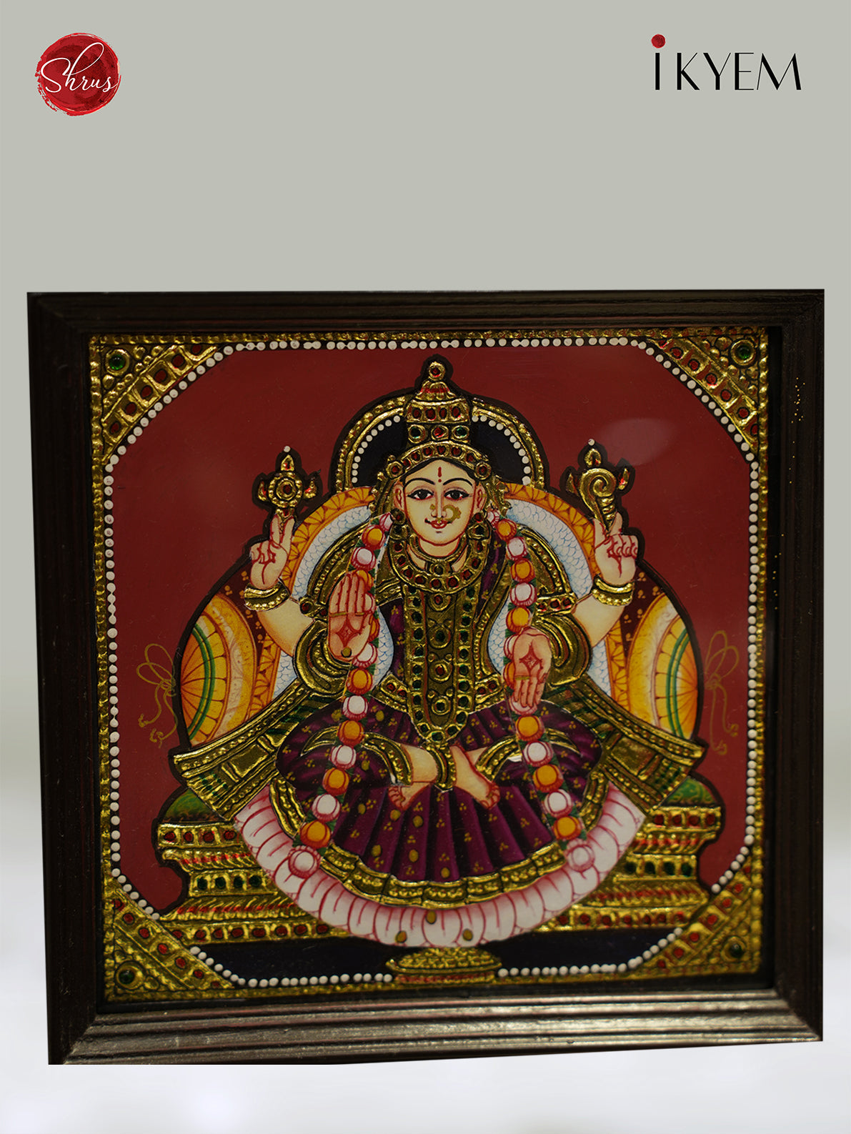 Ashtalakshmi Painting in Teak Wood Frames - Shop on ShrusEternity.com