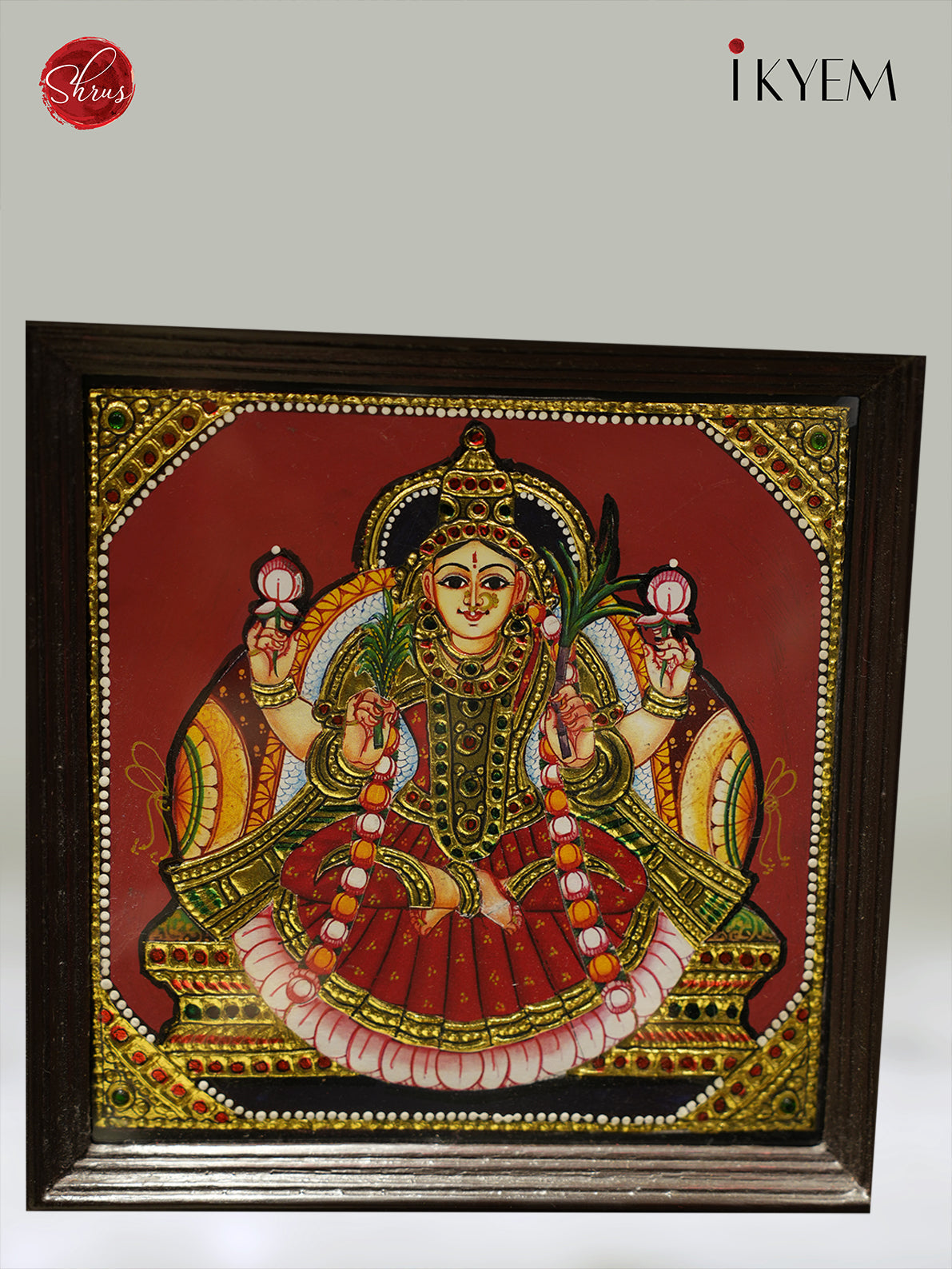 Ashtalakshmi Painting in Teak Wood Frames - Shop on ShrusEternity.com