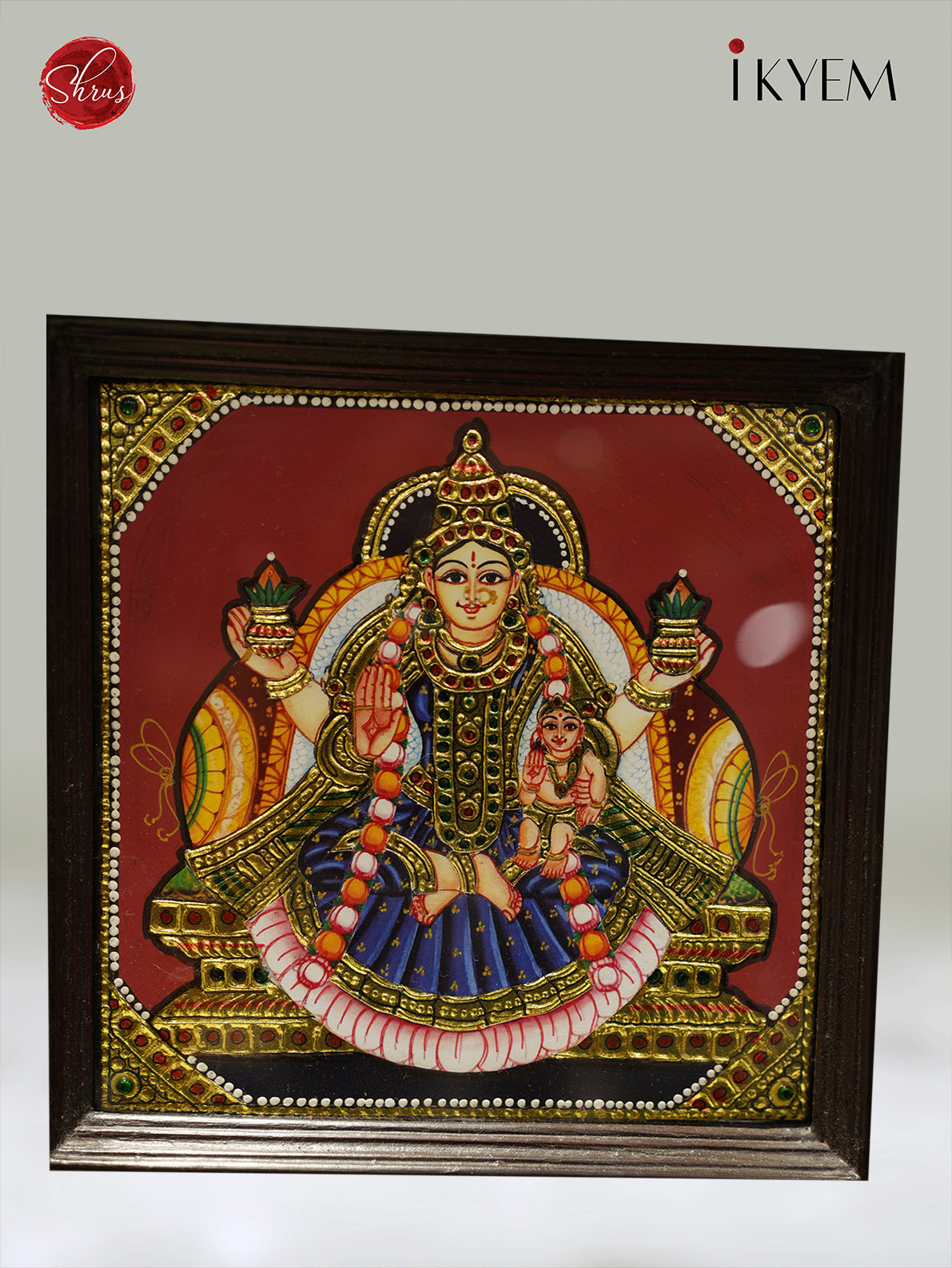 Ashtalakshmi Painting in Teak Wood Frames - Shop on ShrusEternity.com