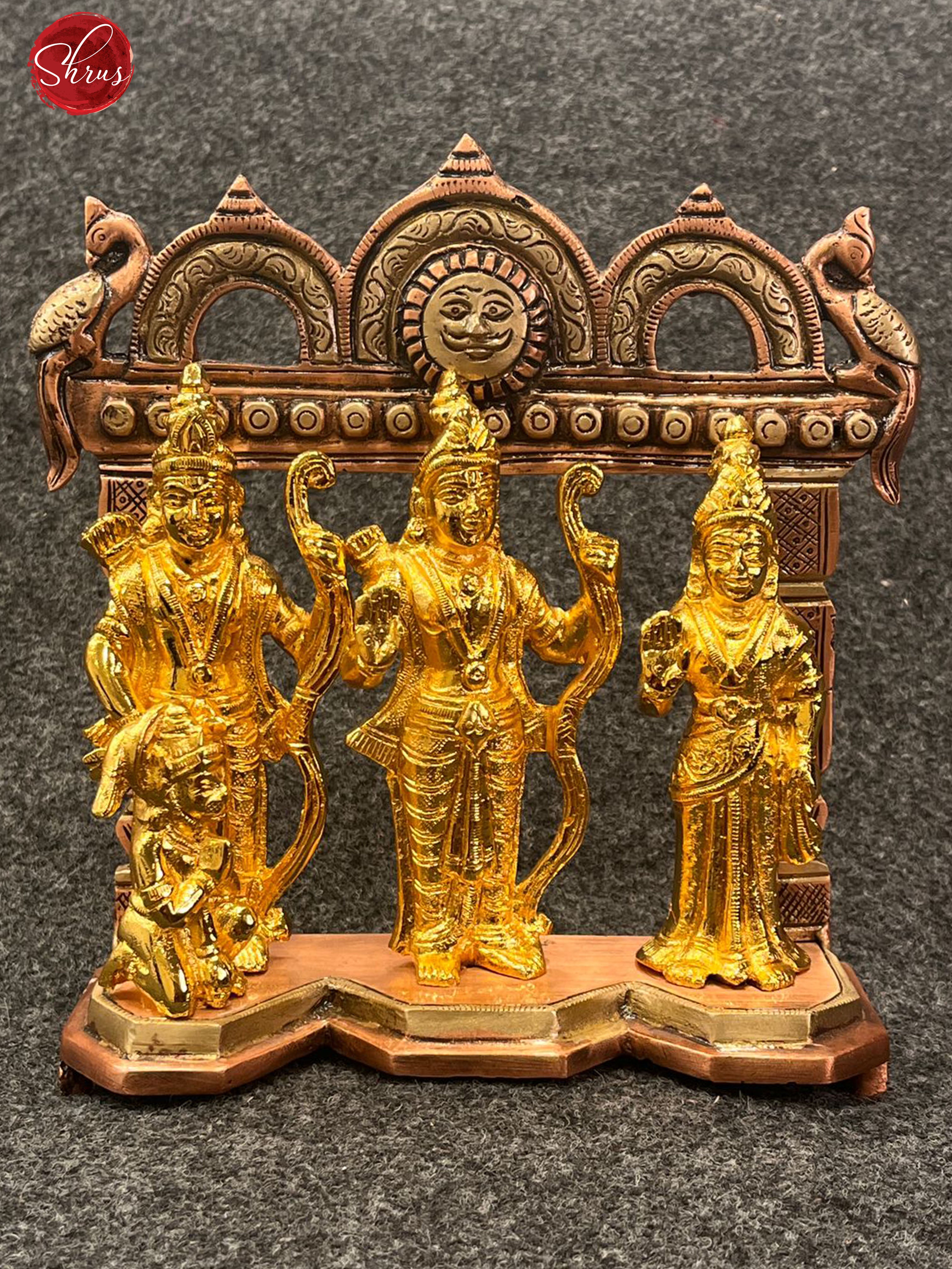 24 KT Gold Coated two Toned Finish -  Ram Lakshman Sita with Hanuman ji - Shop on ShrusEternity.com