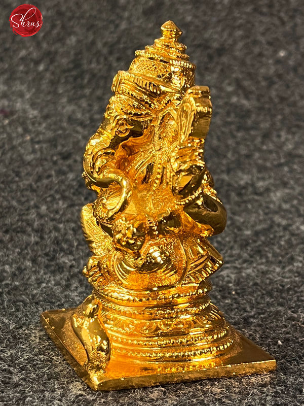 24 Kt Gold Coated Aadi Ganesha for Gifting and Car Dashboard - Shop on ShrusEternity.com