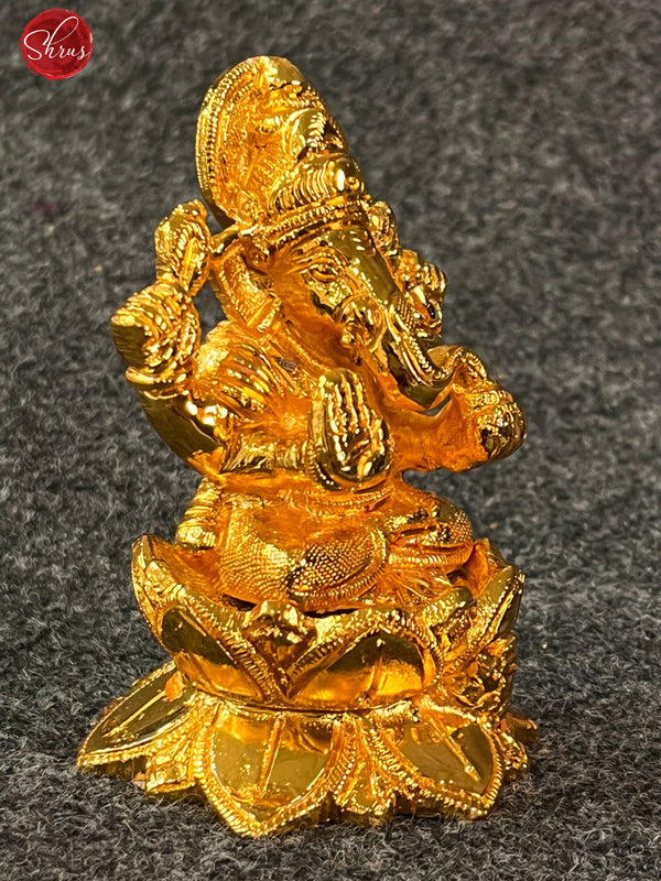 24 Kt Gold Coated Ganesha sitting on Lotus Base - Shop on ShrusEternity.com