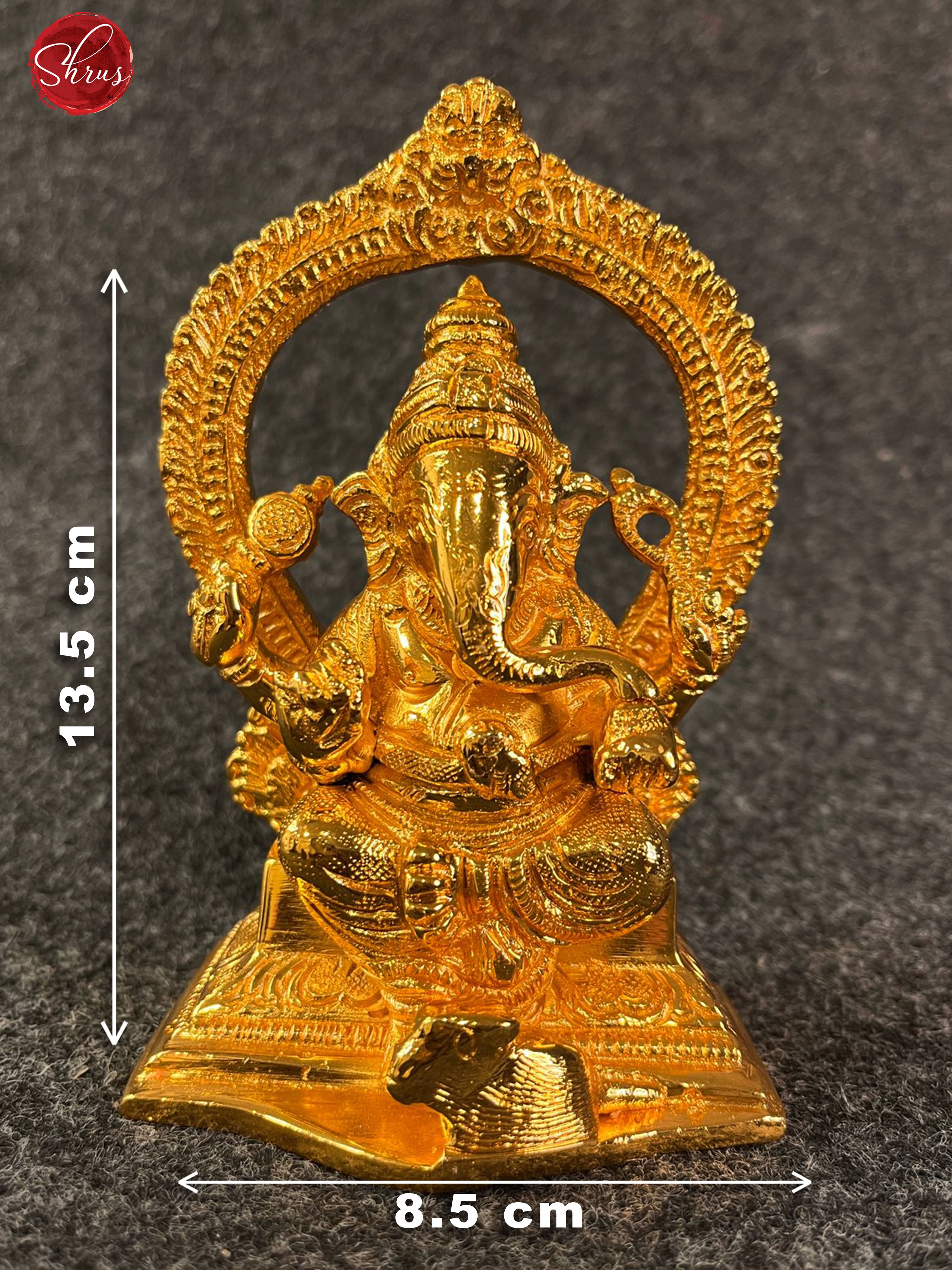 24 KT Gold Coated Arch Ganesha - Shop on ShrusEternity.com