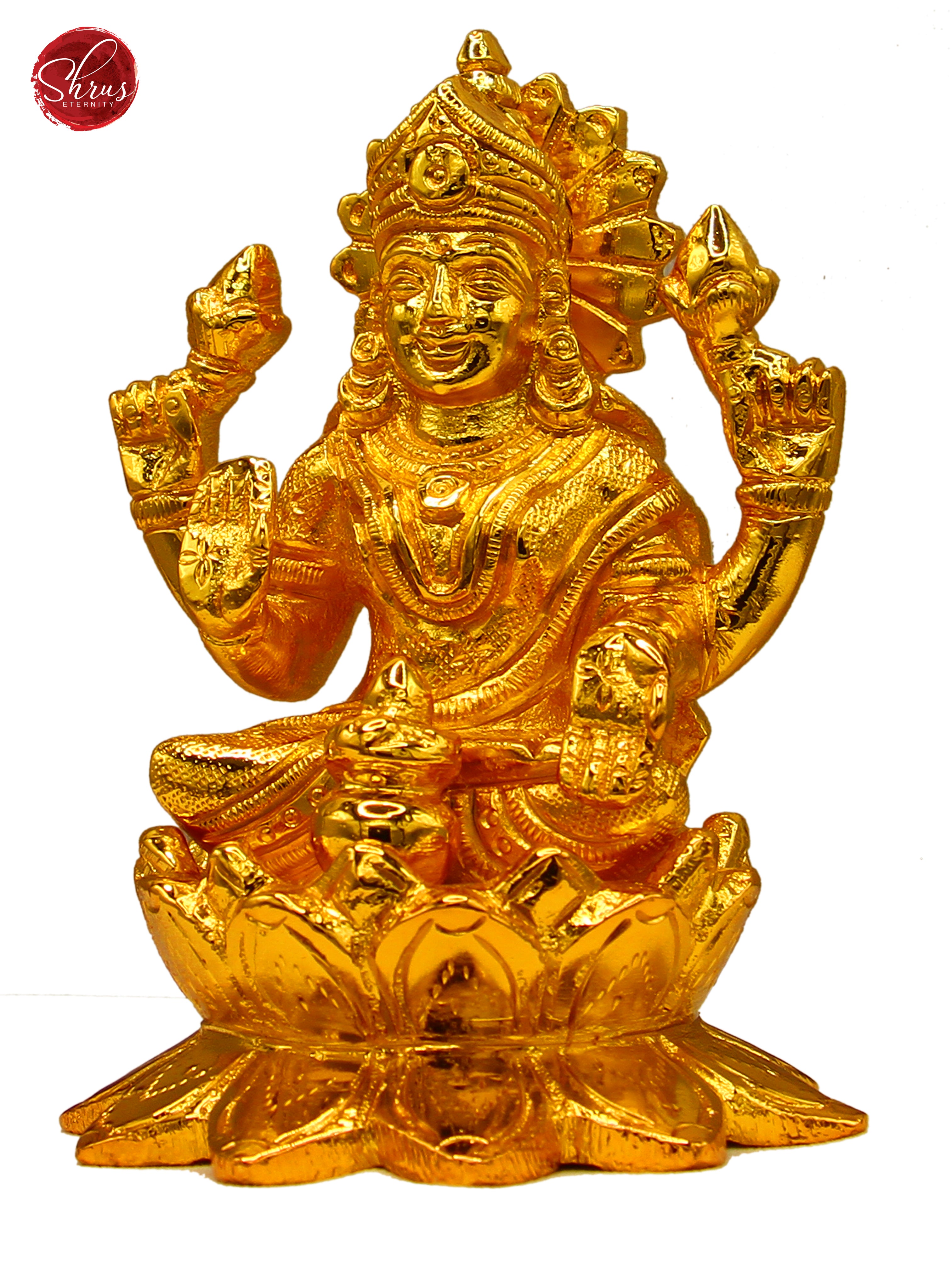 24 kt Gold Coated- Lotus Lakshmi - Shop on ShrusEternity.com