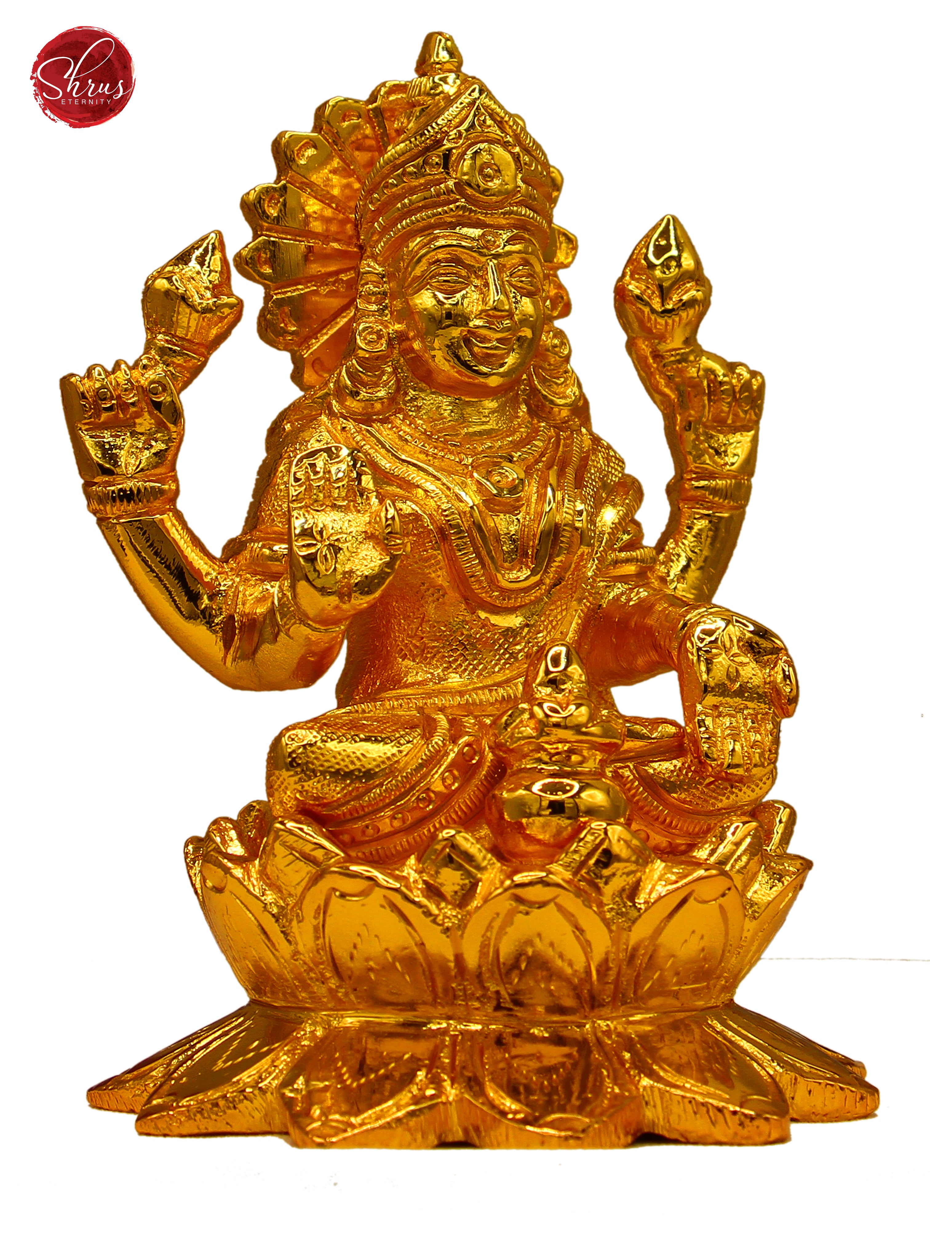 24 kt Gold Coated- Lotus Lakshmi - Shop on ShrusEternity.com