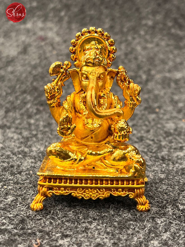 24 KT Gold Coated On Copper - Finely Crafted feature rich aadi Ganesha - Shop on ShrusEternity.com