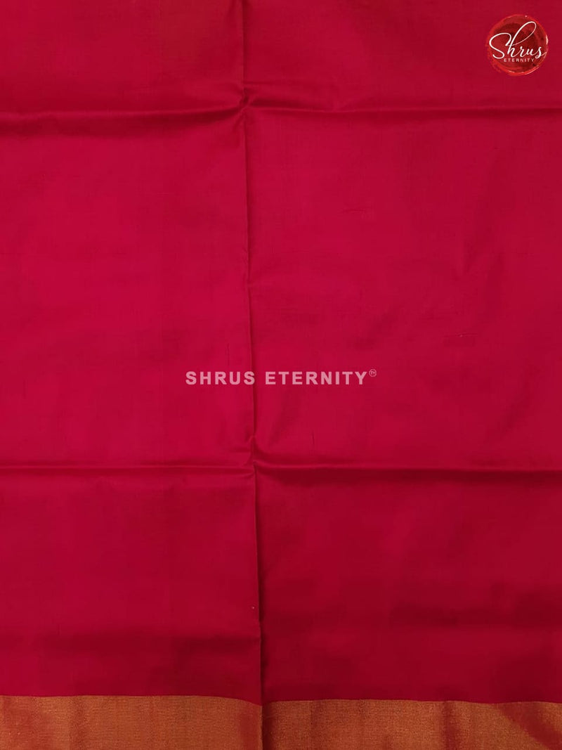 Cream & Red  - Ikkat Silk - Shop on ShrusEternity.com