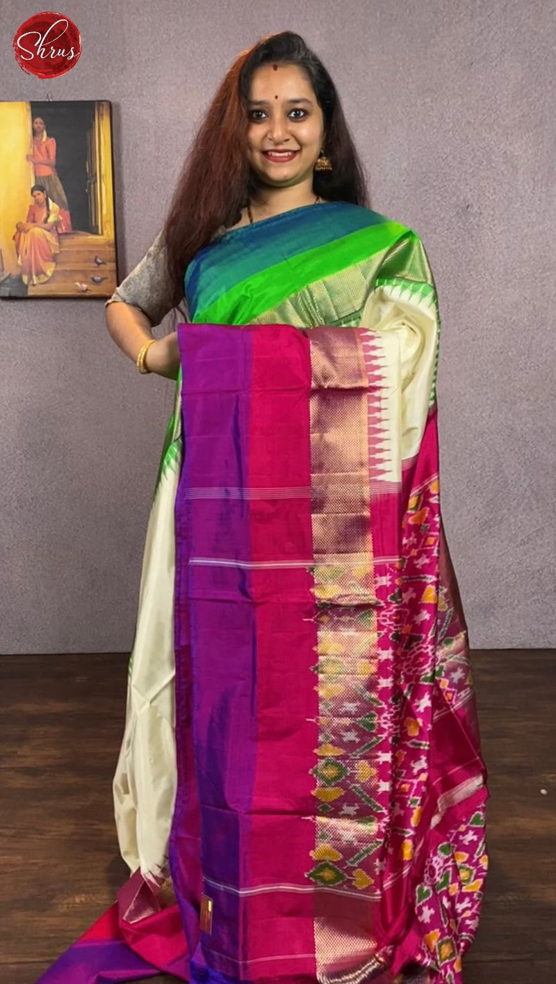 Ikkat pattu saree with work blouse | Sari blouse designs, Embroidered blouse  designs, Maggam work blouse designs