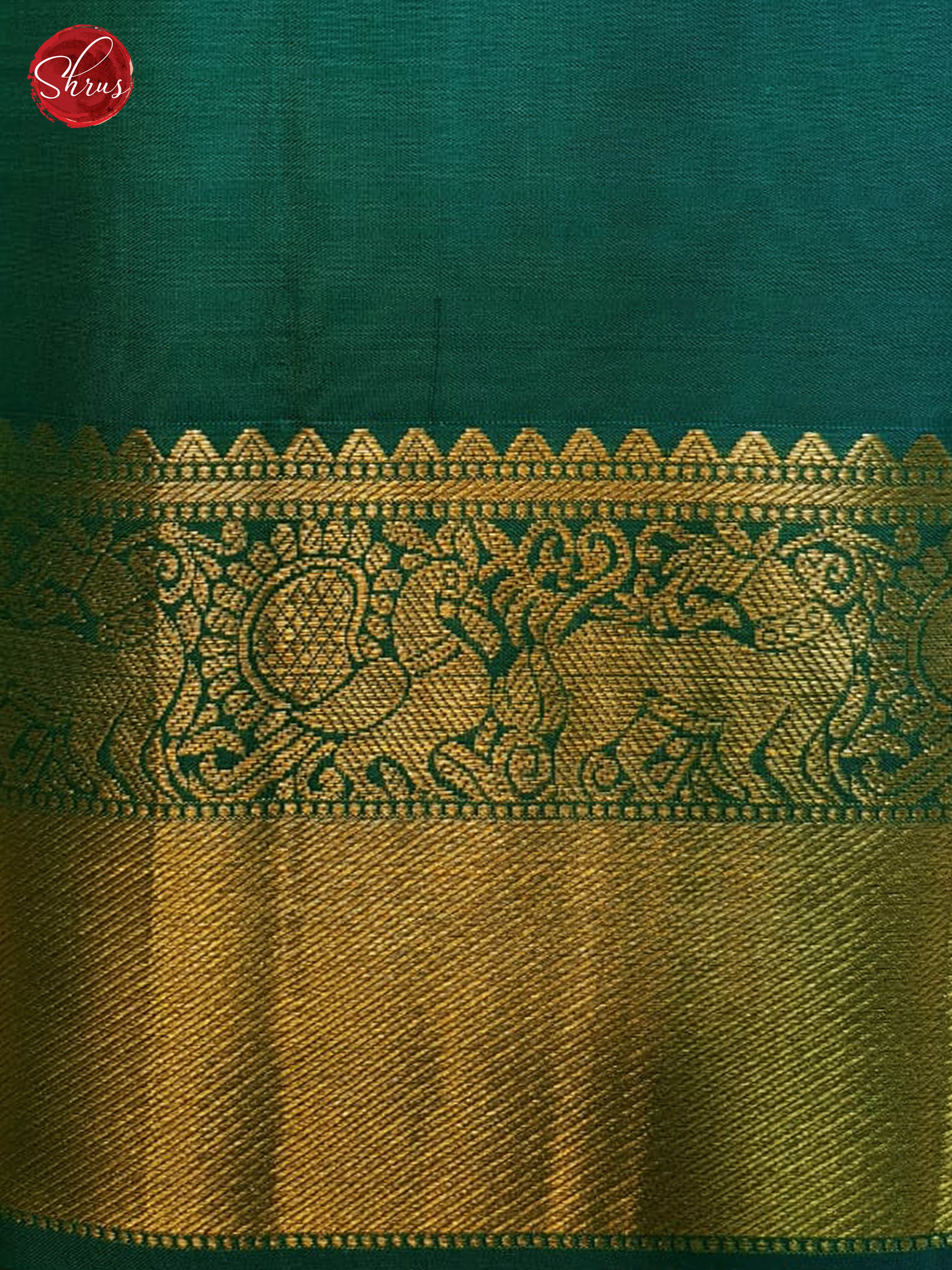 Pink & Green - Kanchipuram Silk with Zari woven peacock motifs on the body & Gold Zari Border - Shop on ShrusEternity.com