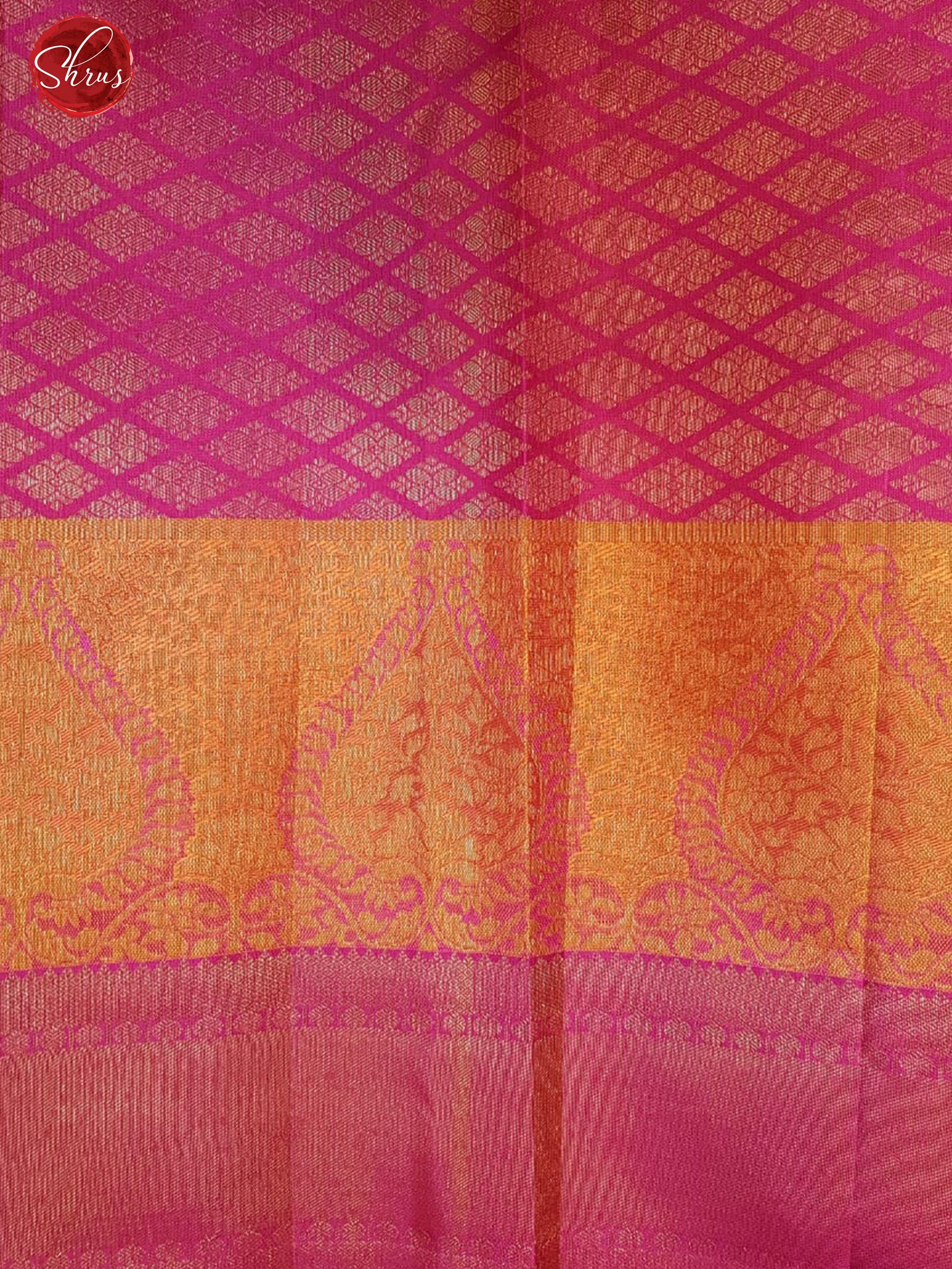 Green & Pink - Kanchipuram Silk with Zari woven floral motifs brocade on the body & Zari Border - Shop on ShrusEternity.com