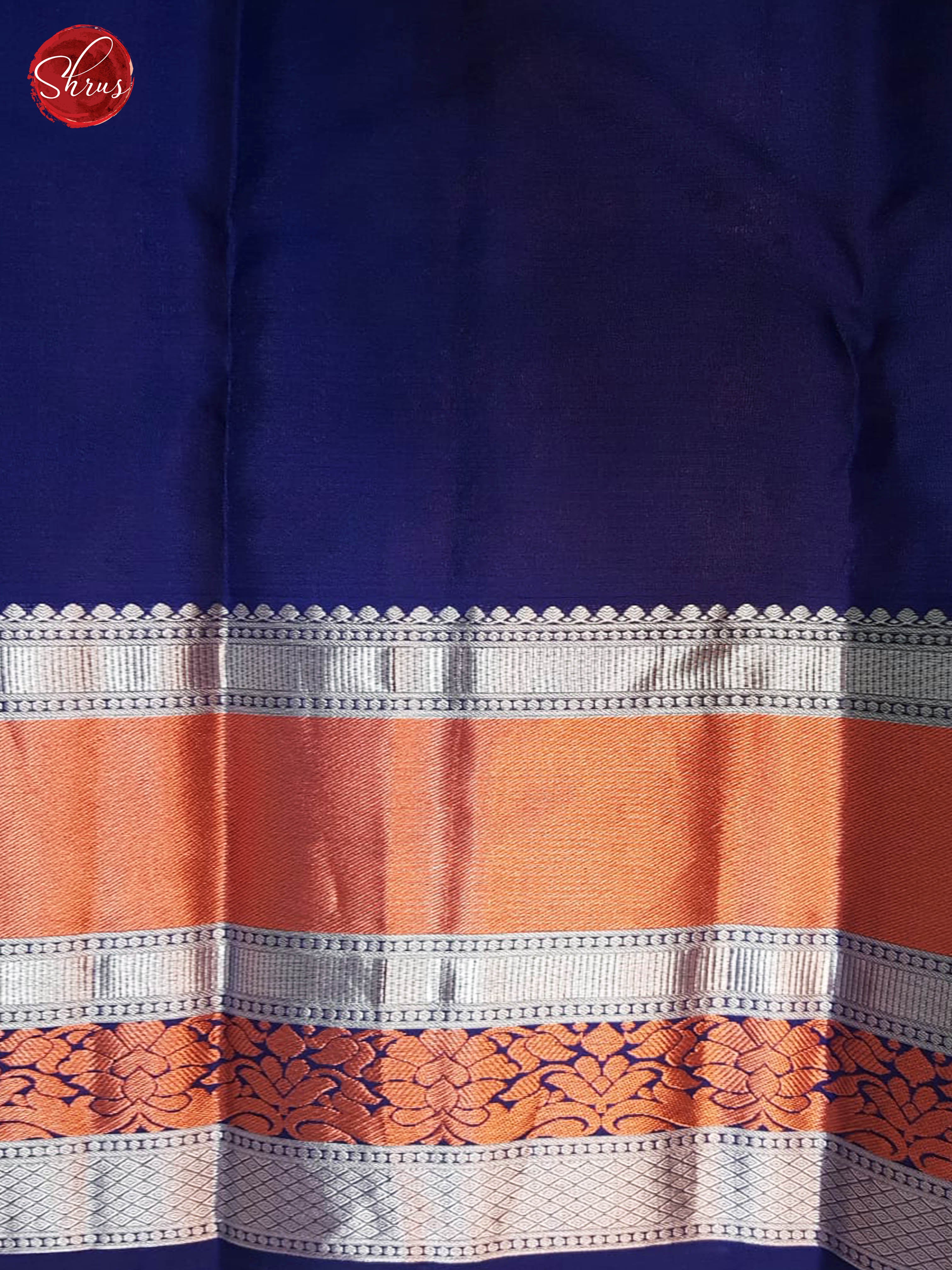 Green & Blue - Kanchipuram Silk with copper  zari floral buttas on the  body & copper , silver zari border - Shop on ShrusEternity.com