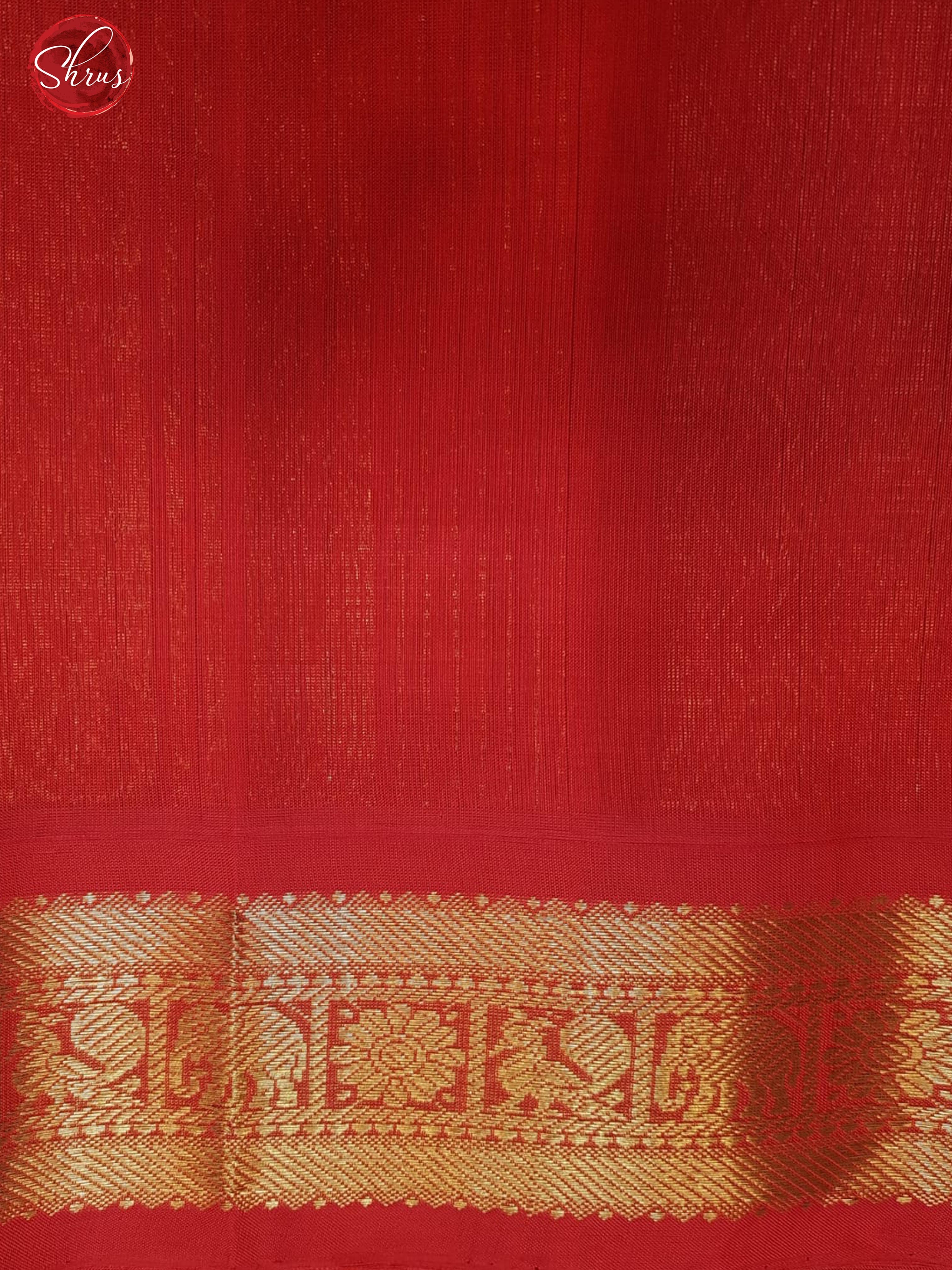 Pastel Green & Red - Silk Cotton with plain Body & Zari Border - Shop on ShrusEternity.com