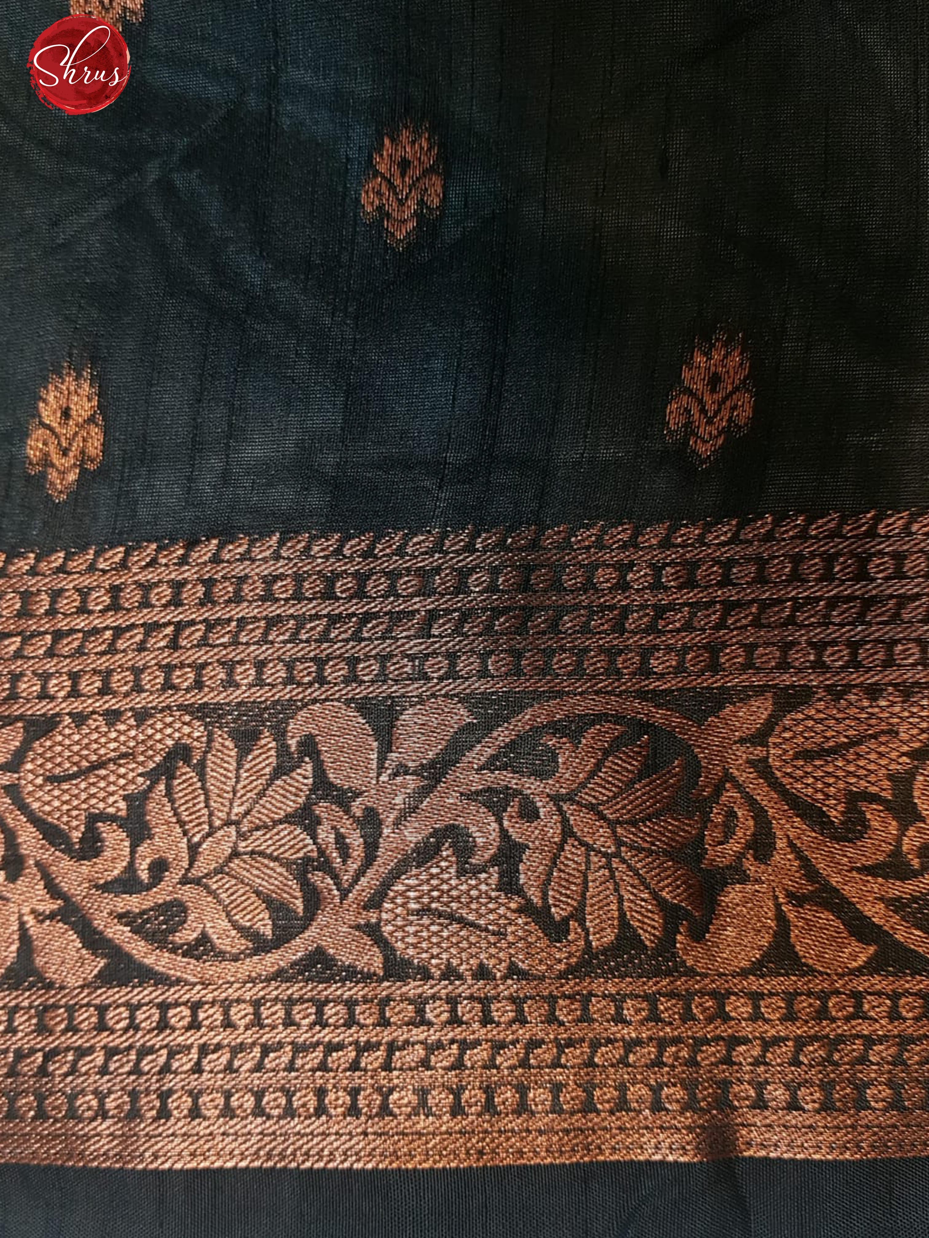 Grey(Single Tone)- Semi Khatan with zari woven floral buttas on the body & Zari Border - Shop on ShrusEternity.com