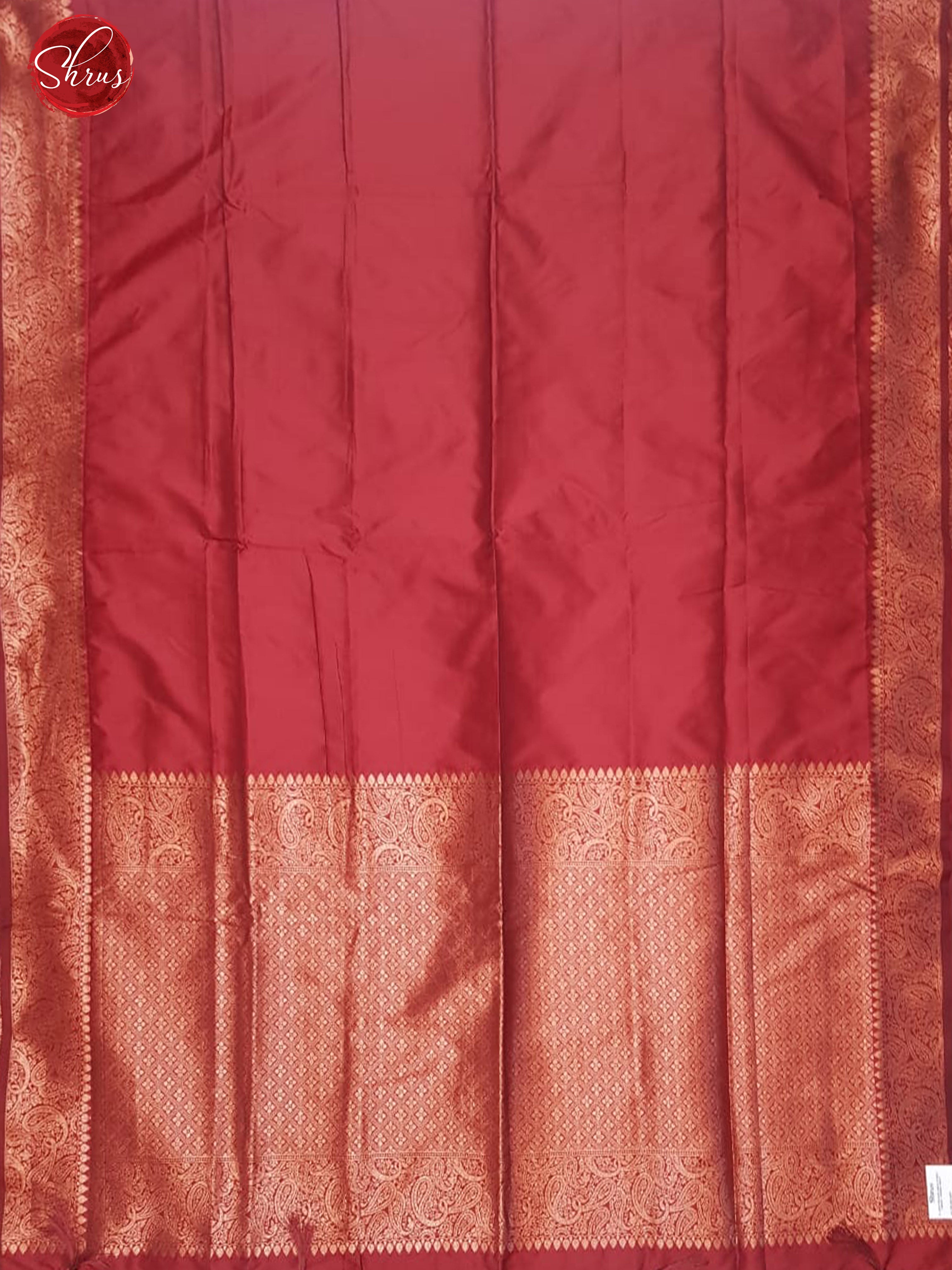 Red(Single Tone) - Semi Khatan with plain Body & Zari woven Border - Shop on ShrusEternity.com