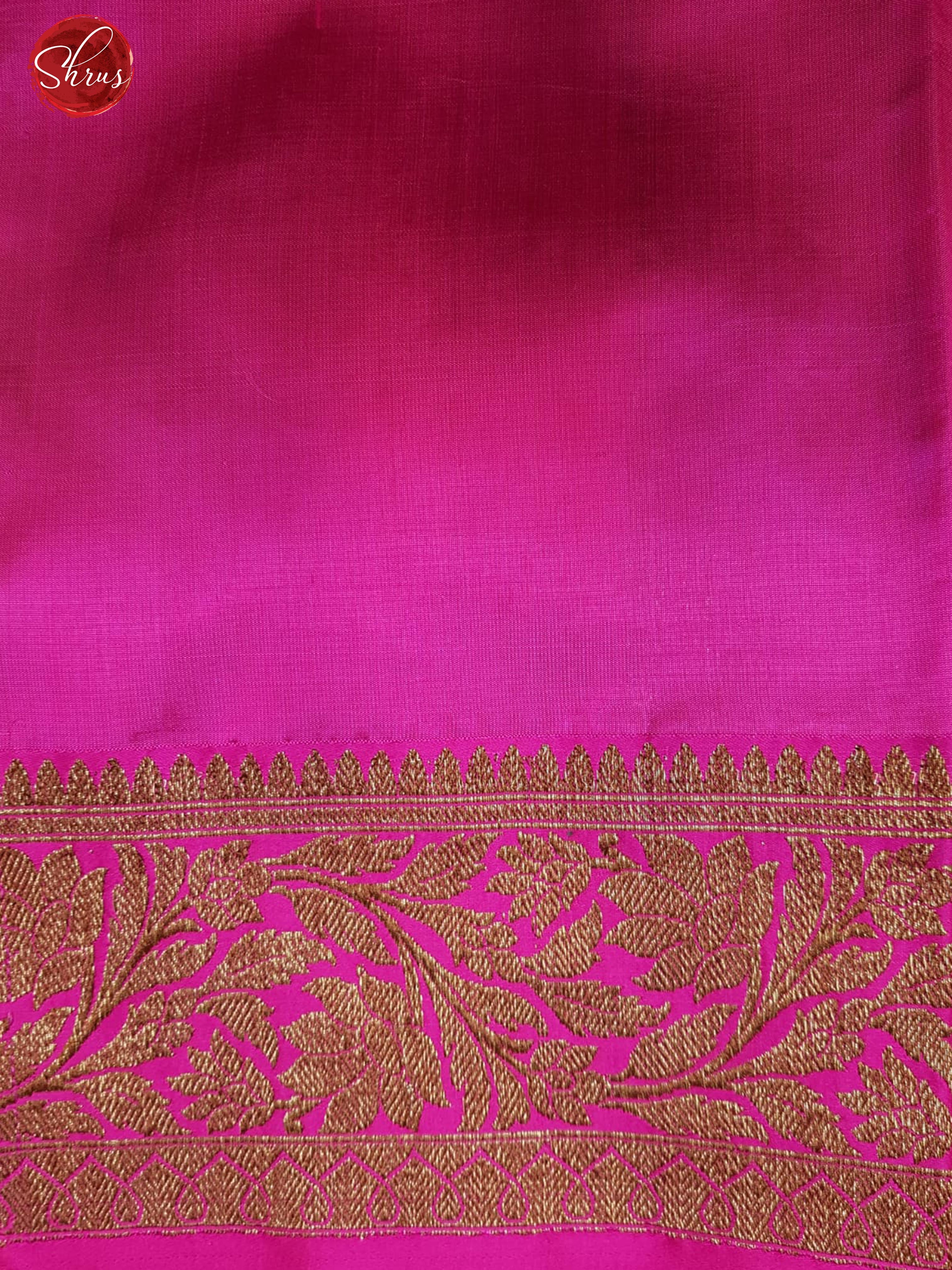 Orangish Pink & Candy Pink - Dupion Silk with Subtlr Gold zari motifs & Benaras borders - Shop on ShrusEternity.com