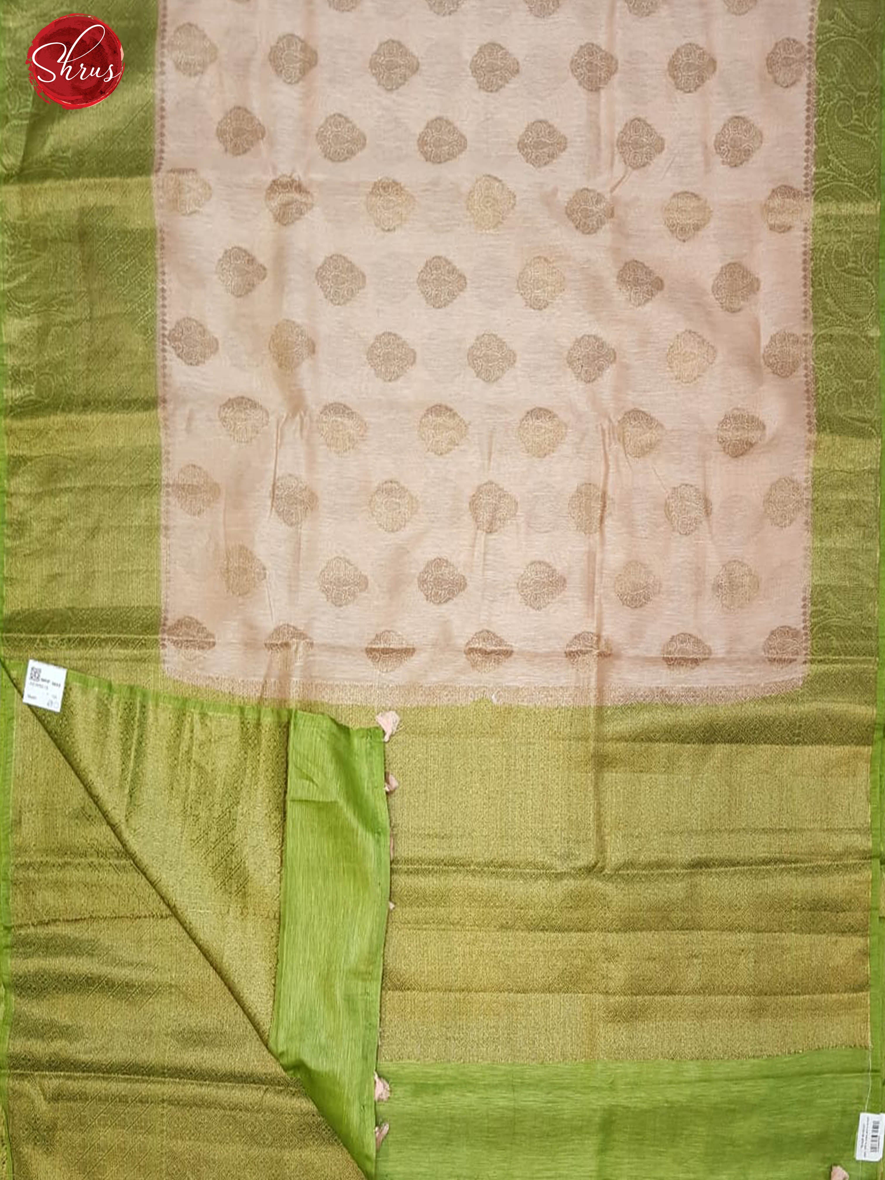 Pink & Green - Muslin Silk with Zari woven floral motifs on the body & Zari Border - Shop on ShrusEternity.com