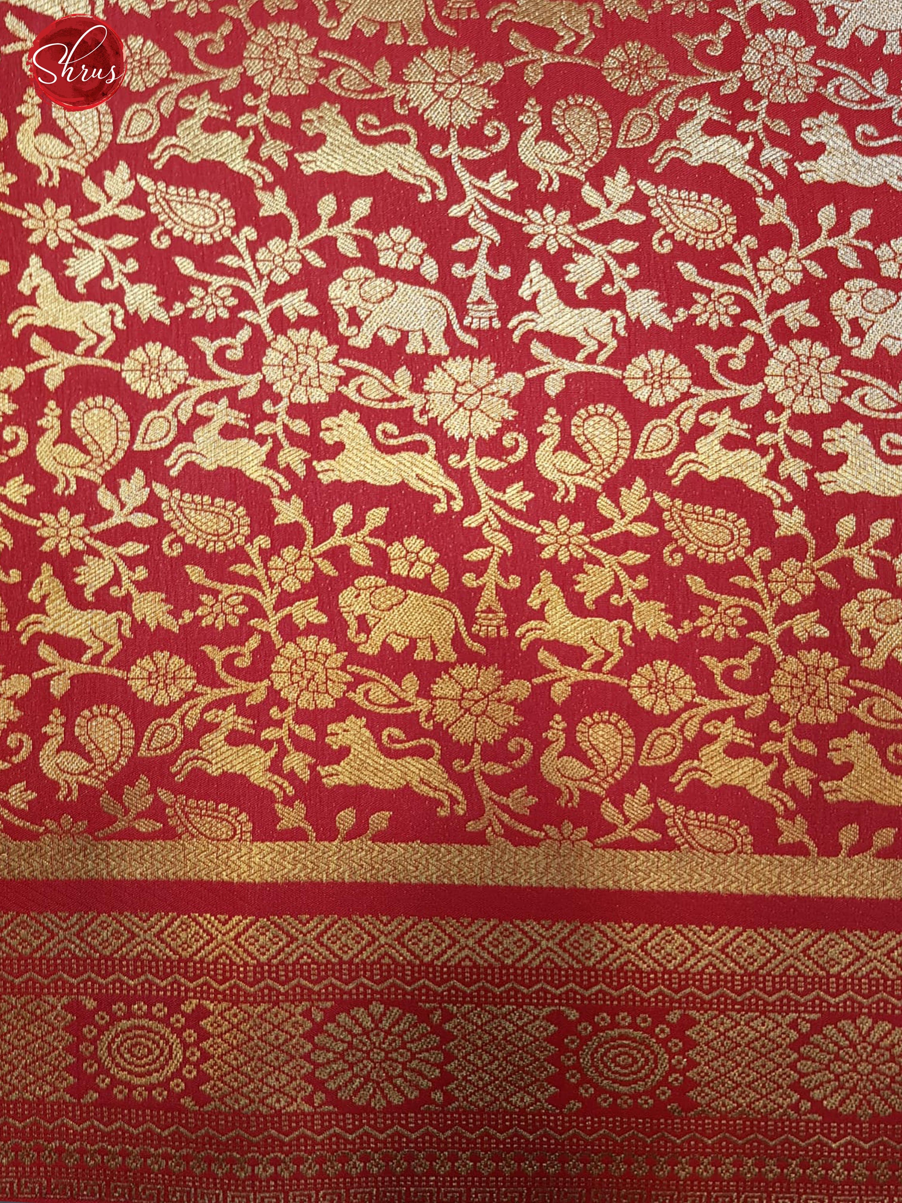 Teal & Red - Lehenga with patola print on the body& Zari Border - Shop on ShrusEternity.com