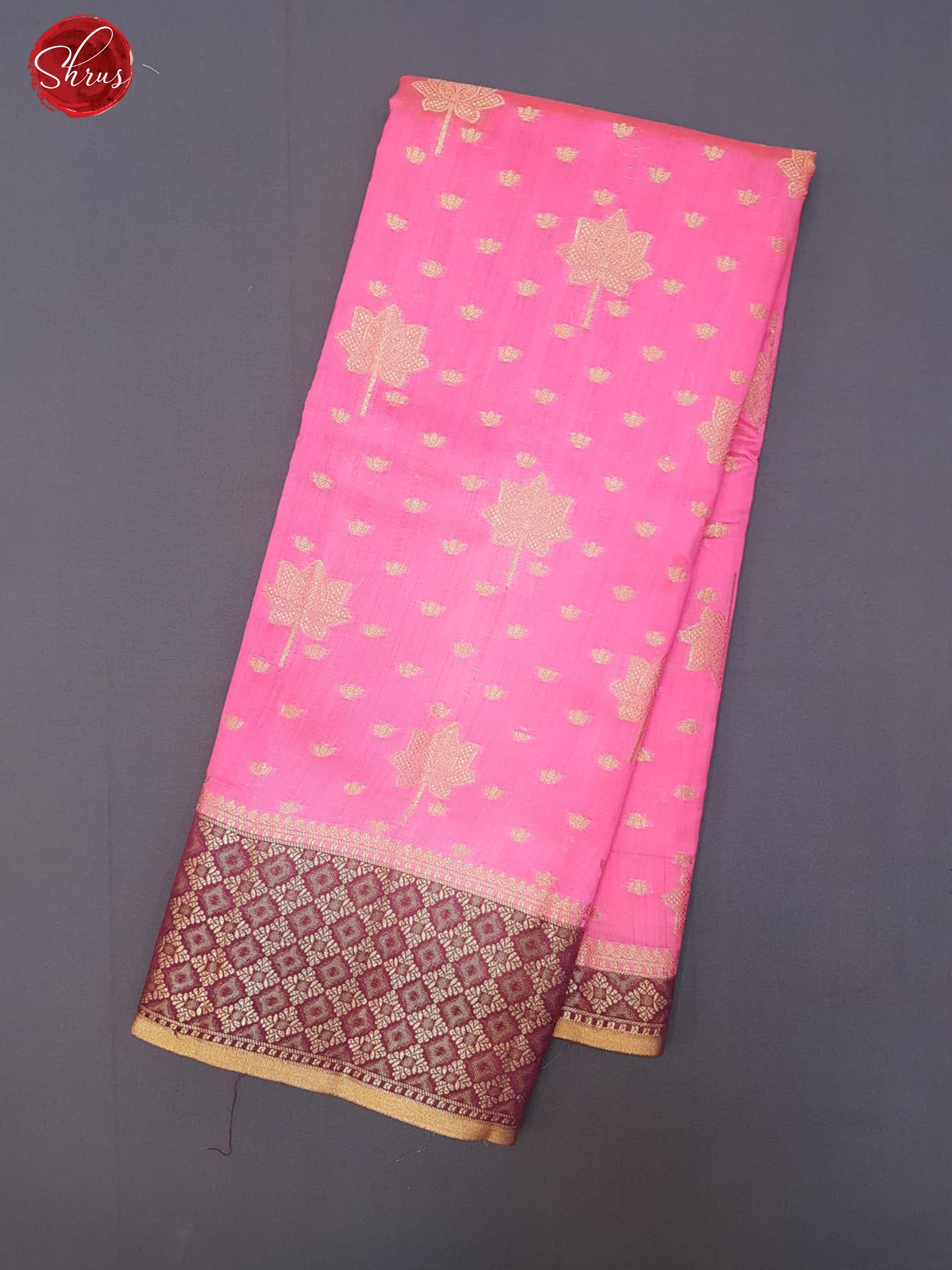 Pink & Purple - Chiniya Silk with Zari woven floral buttas on the body & Zari Border - Shop on ShrusEternity.com