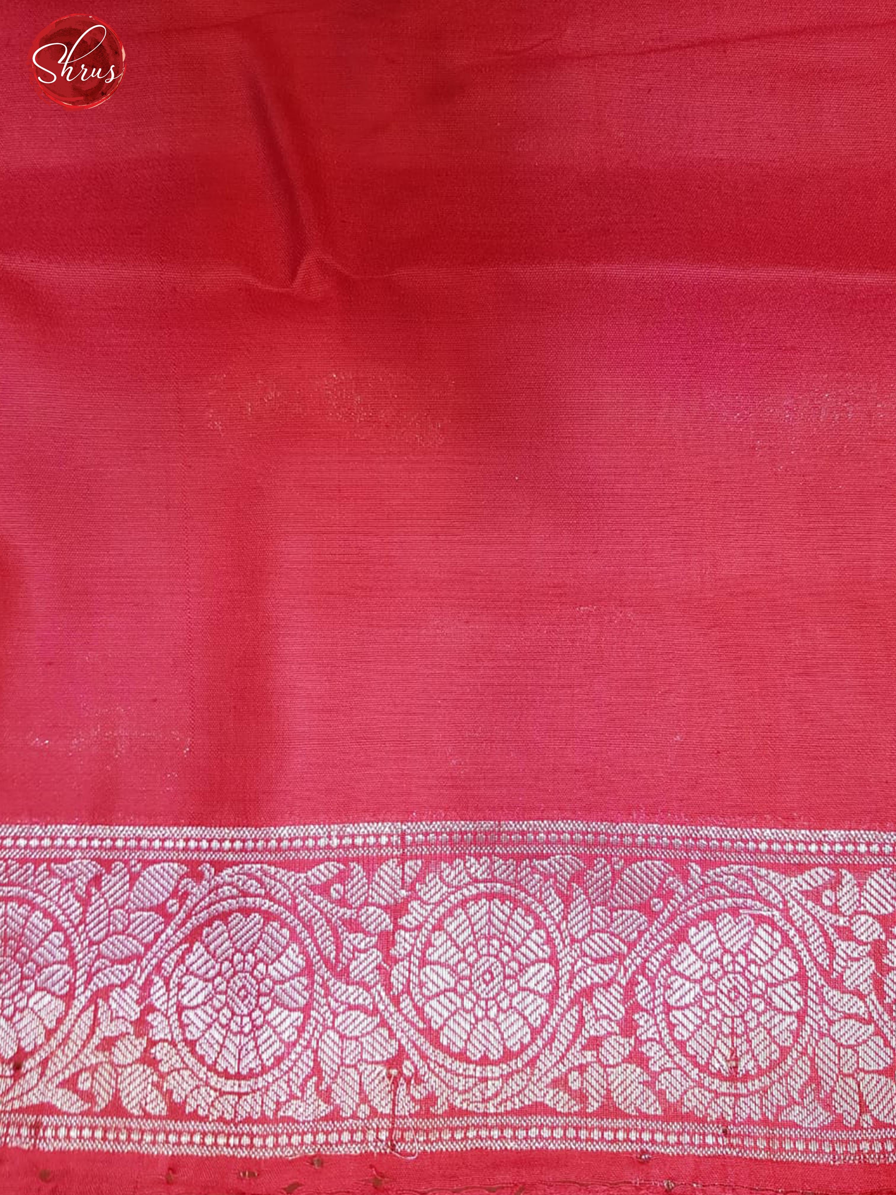 Beige & Red - Chiniya Silk with zari woven floral motifs on the Body & Zari Border - Shop on ShrusEternity.com