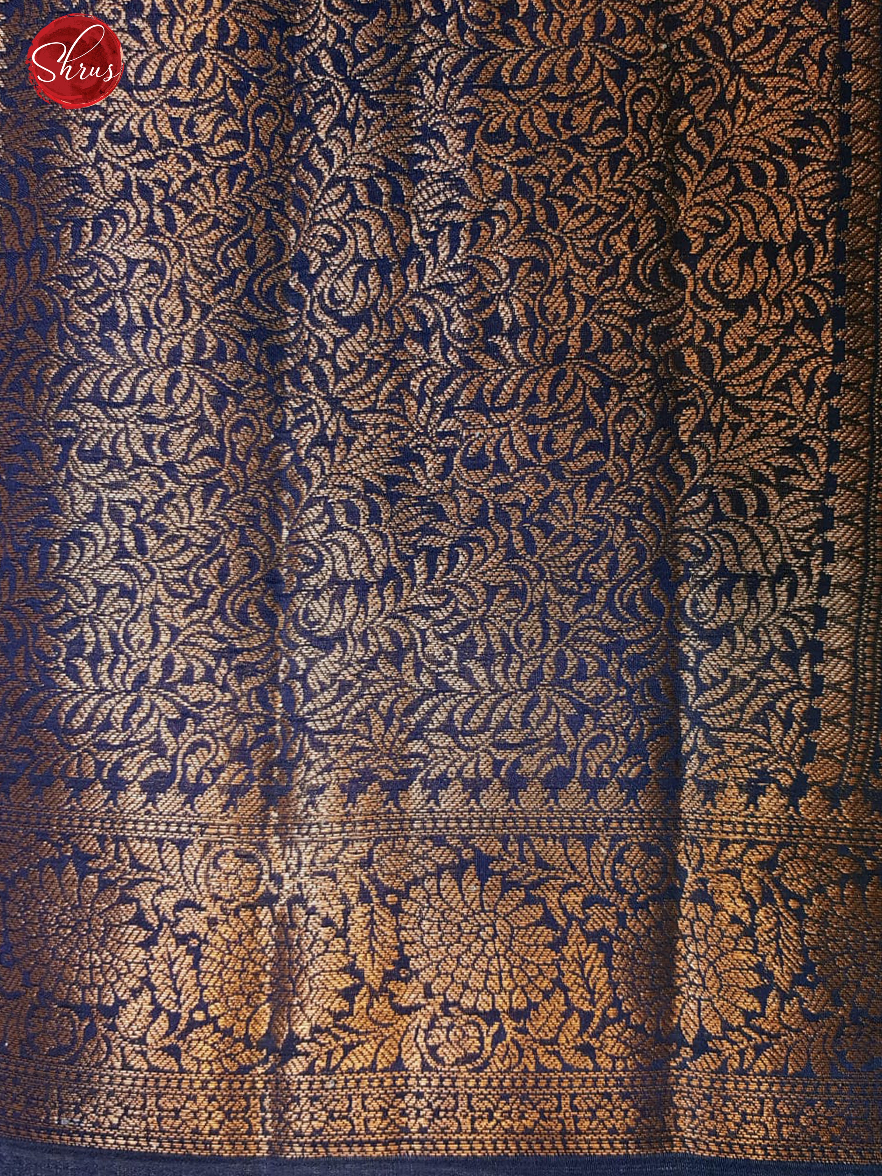 Teal & Blue - Chiniya Silk with Zari woven floral jaal on the body & Zari Border - Shop on ShrusEternity.com