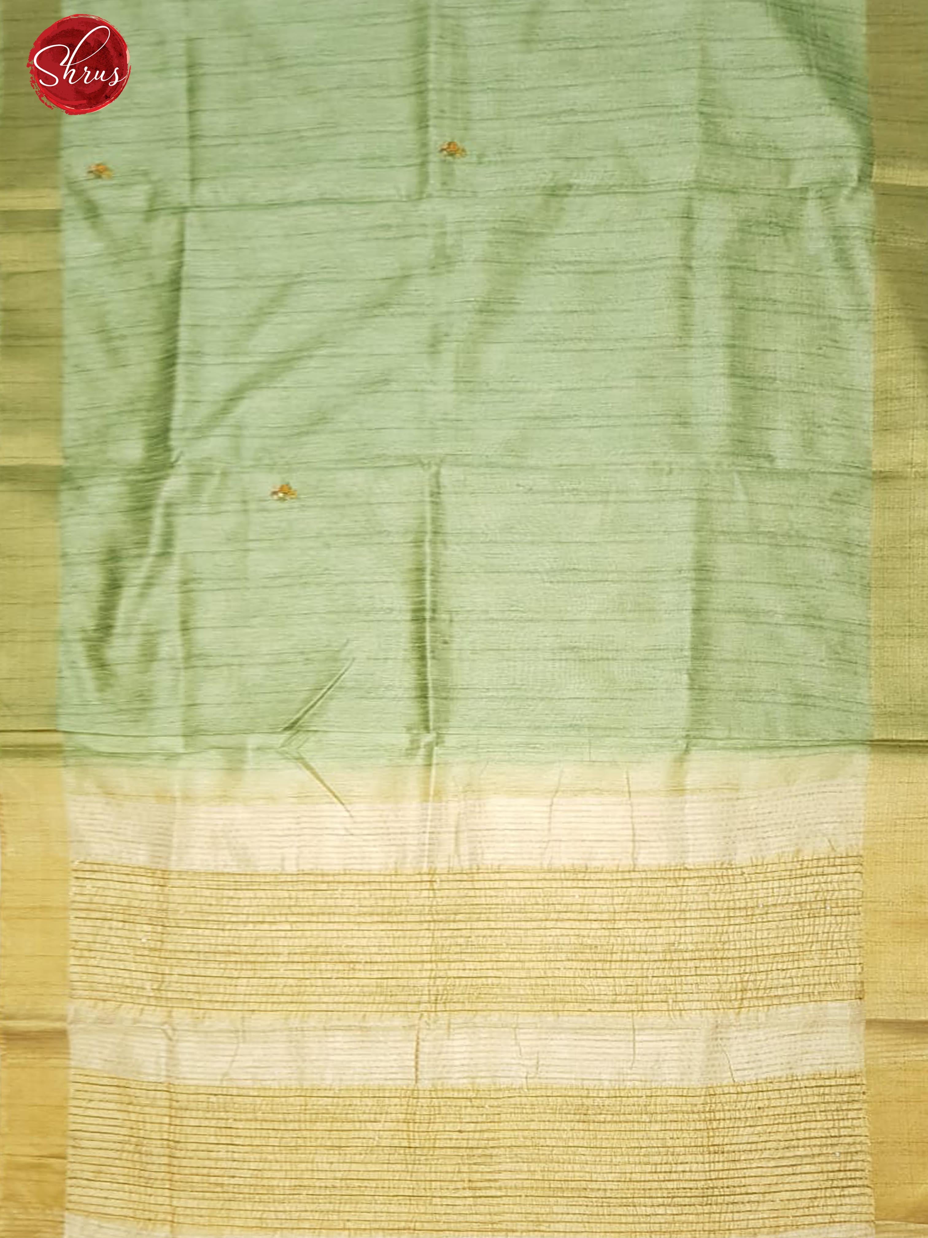 Green(Single Tone)-Matka Cotton with floral embroidery on the body & Zari Border - Shop on ShrusEternity.com