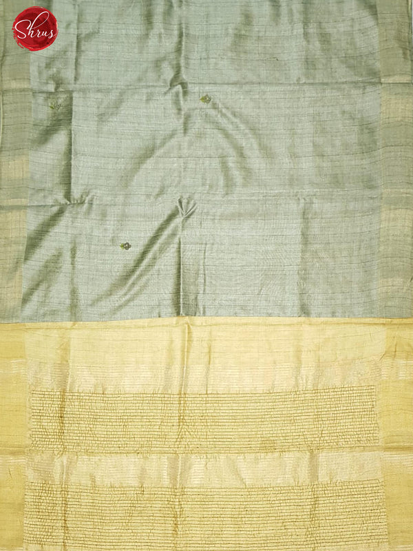 Grey & Beige - Matka Cotton with embroidery on the body & Zari Border - Shop on ShrusEternity.com