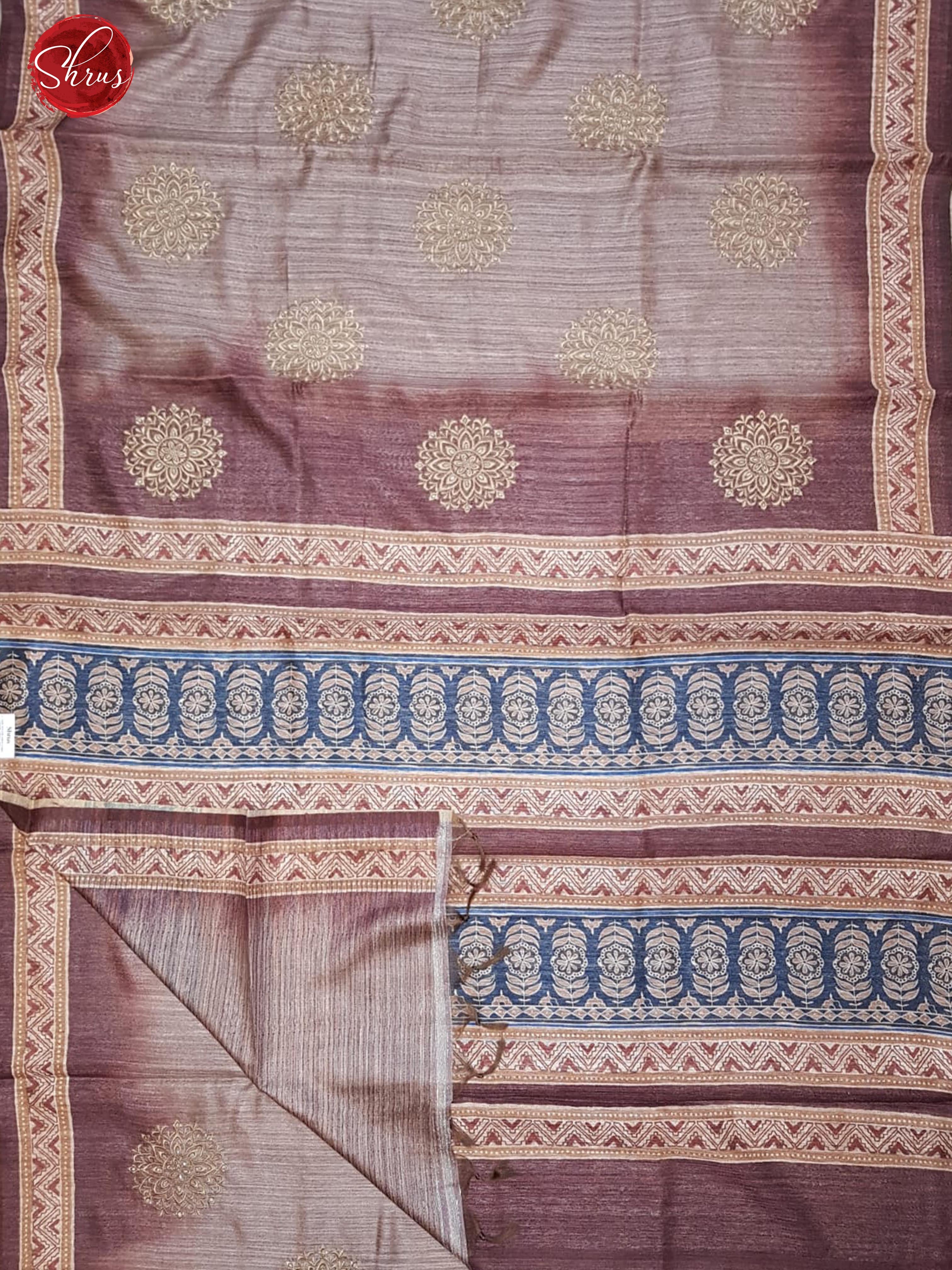 Brown(SIngle tone) - Matka Cotton with floral embroidery on the body & Printed Border - Shop on ShrusEternity.com