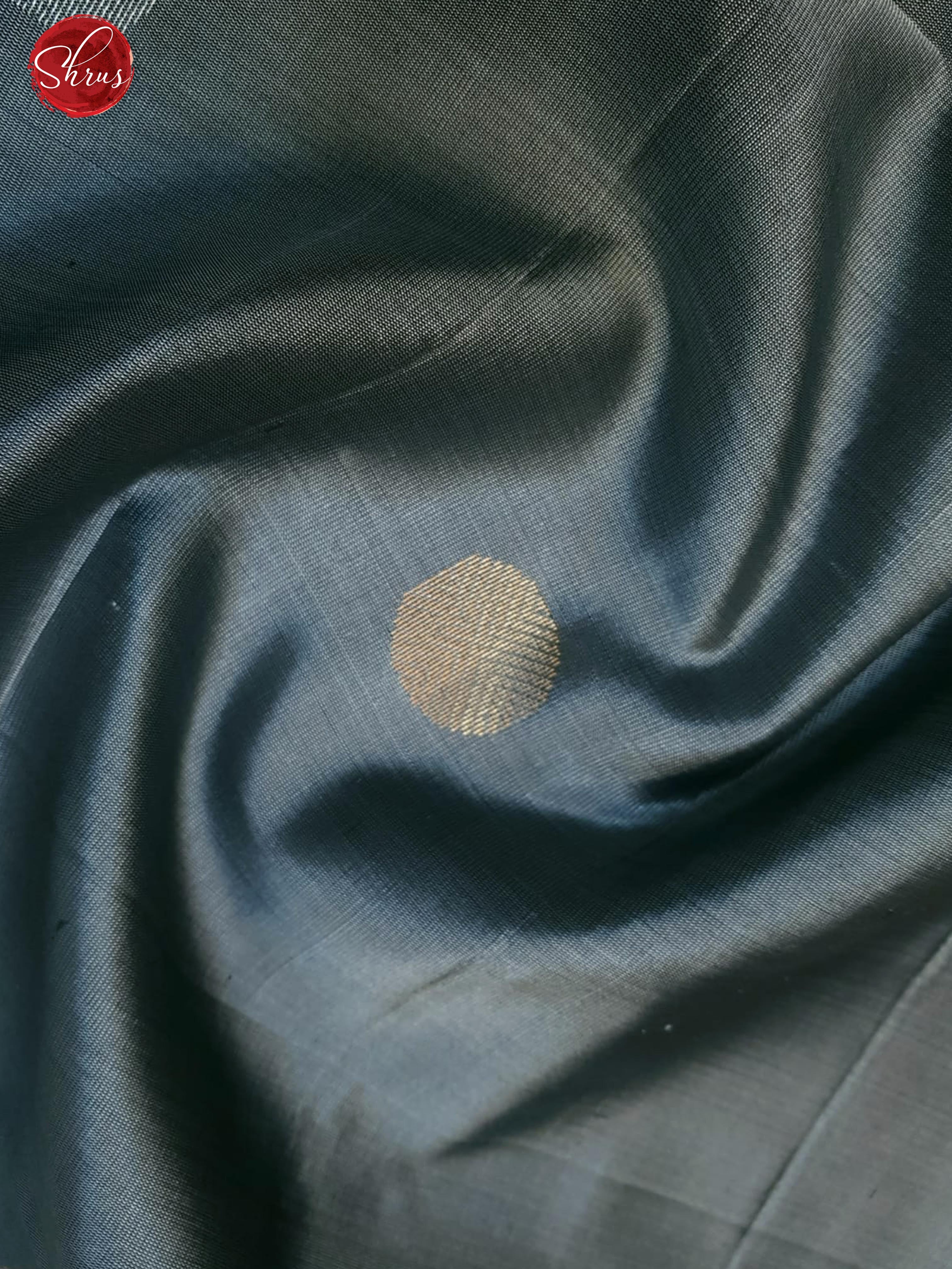Silverish Grey & Maroon - Soft Silk with body small Zari motifs & Turning floral zari border - Shop on ShrusEternity.com