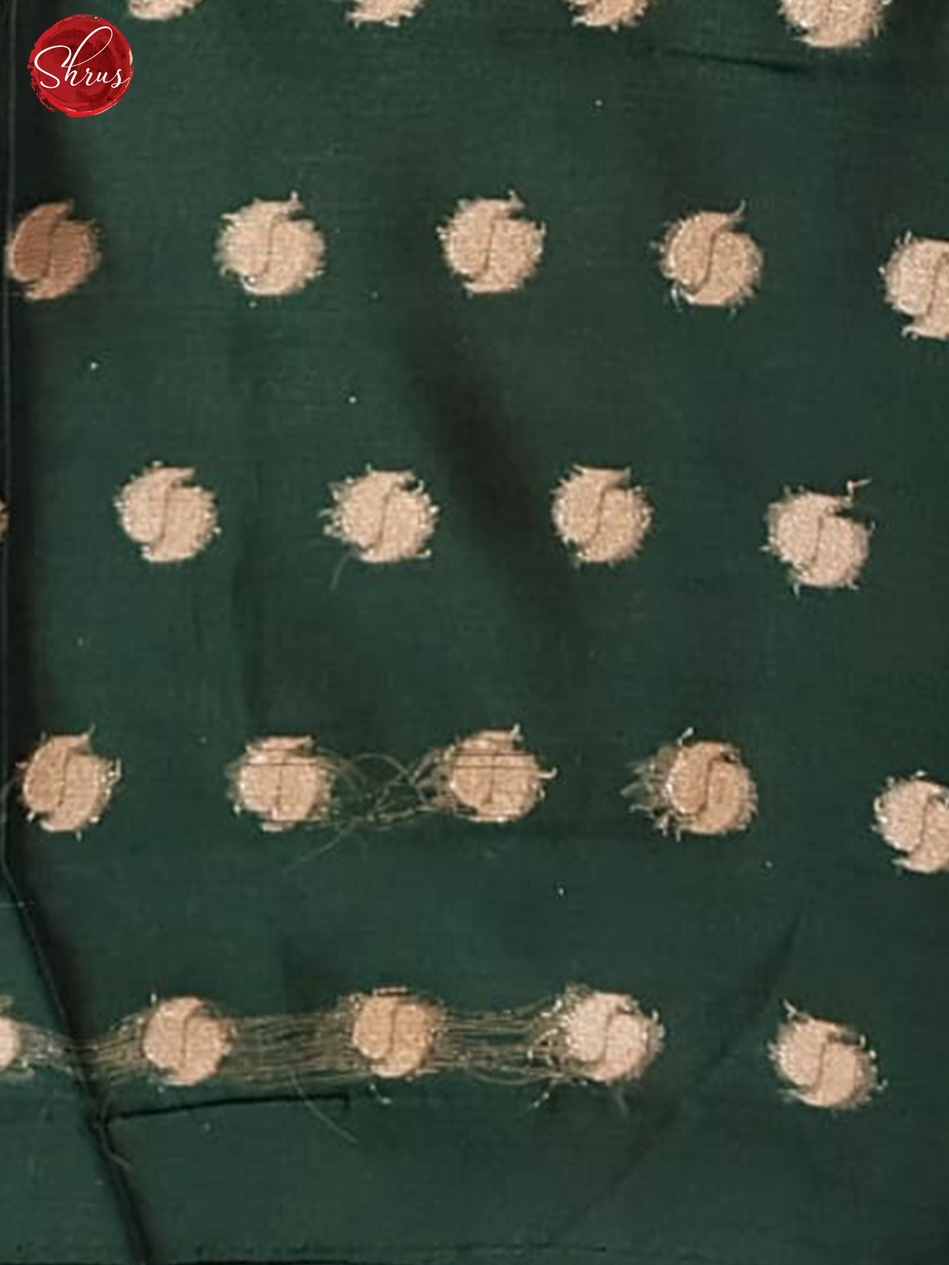 Green(Single Tone)- Semi Banarasi with Zari woven buttas on the body & Zari Border - Shop on ShrusEternity.com