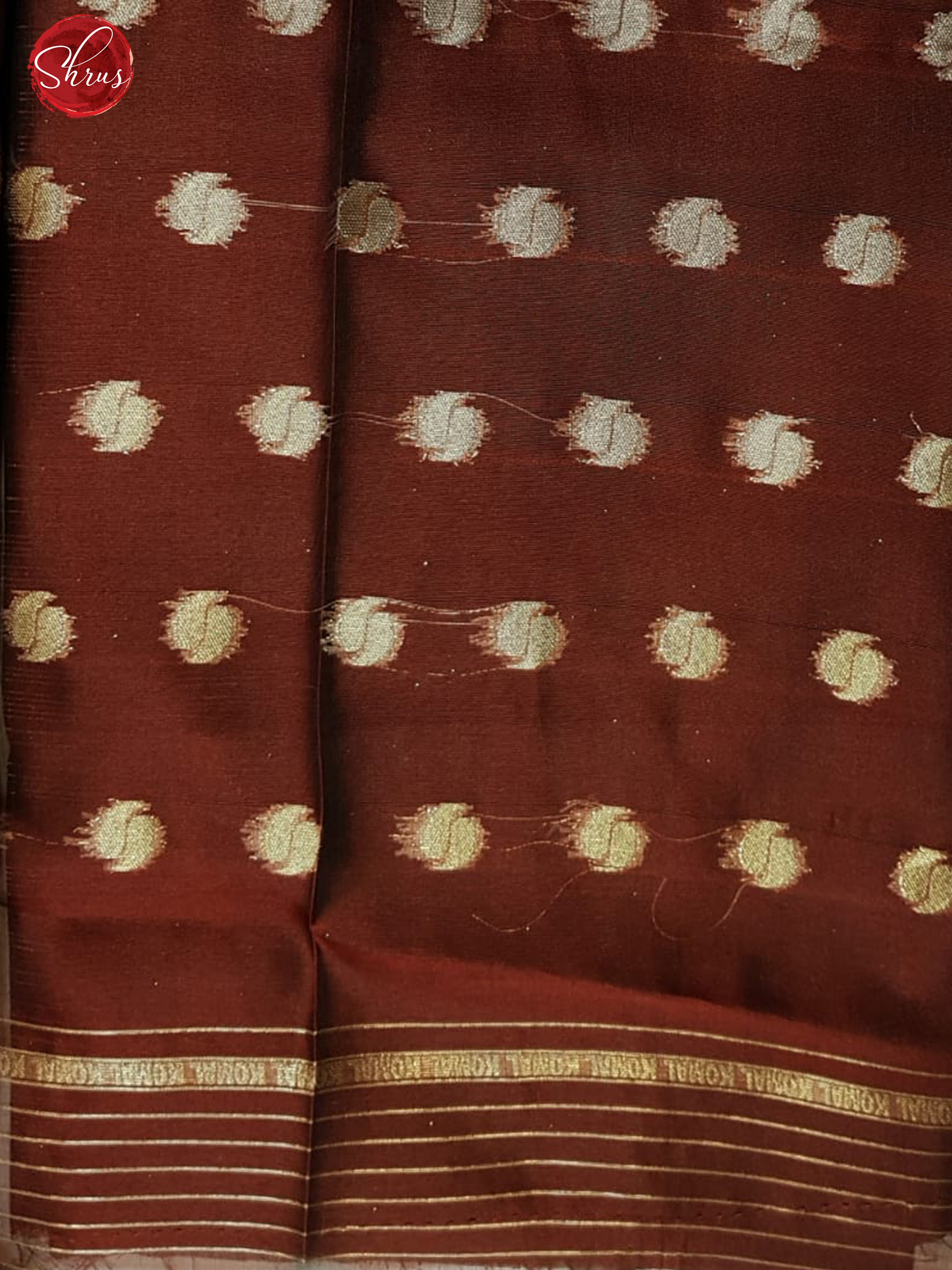 Maroon(Single tone)- Semi Banarasi with zari woven paisleys buttas on the body & Zari Border - Shop on ShrusEternity.com