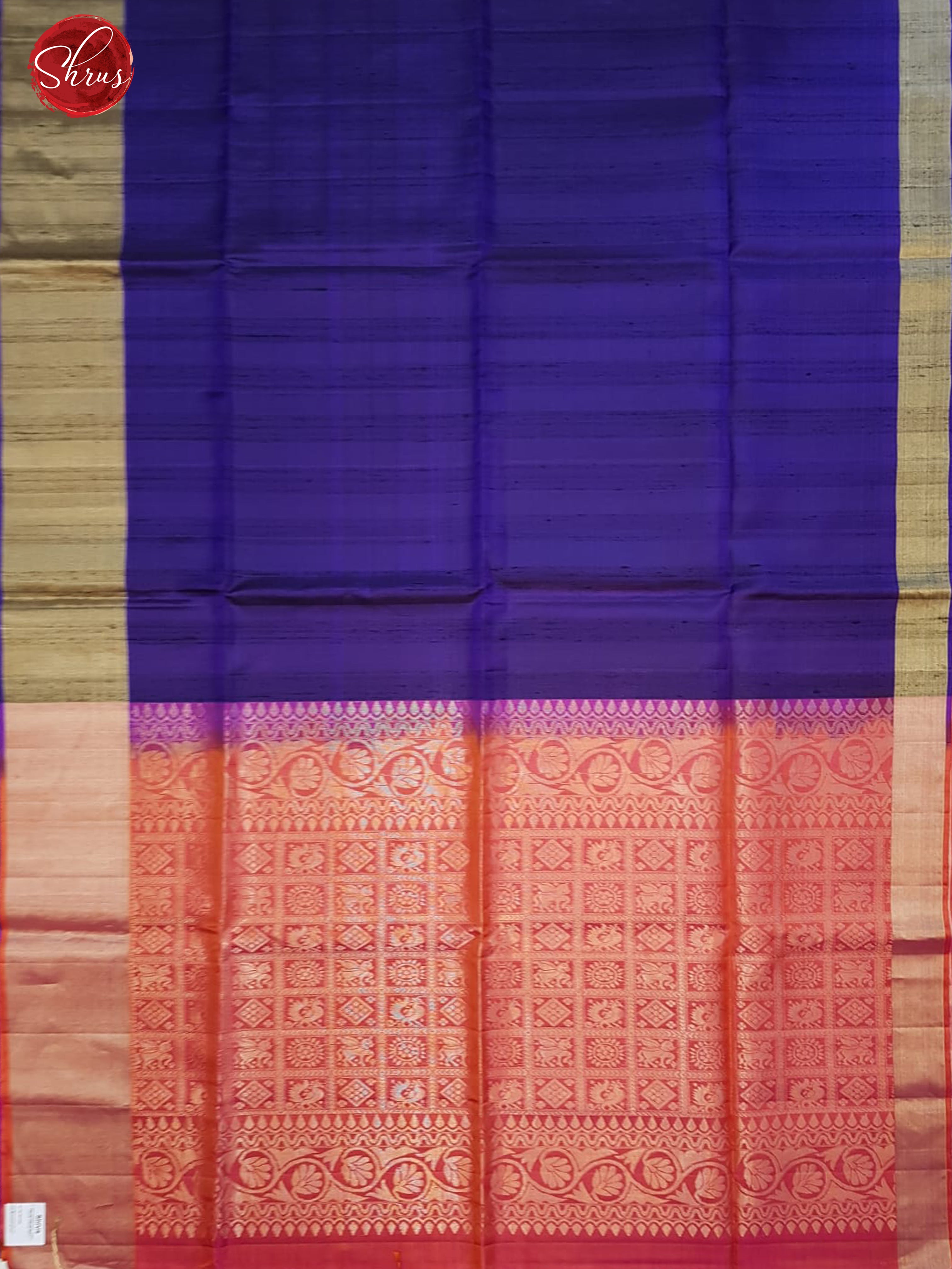 Violet & Orangish Pink- Soft Silk with plain Body & Zari Border - Shop on ShrusEternity.com