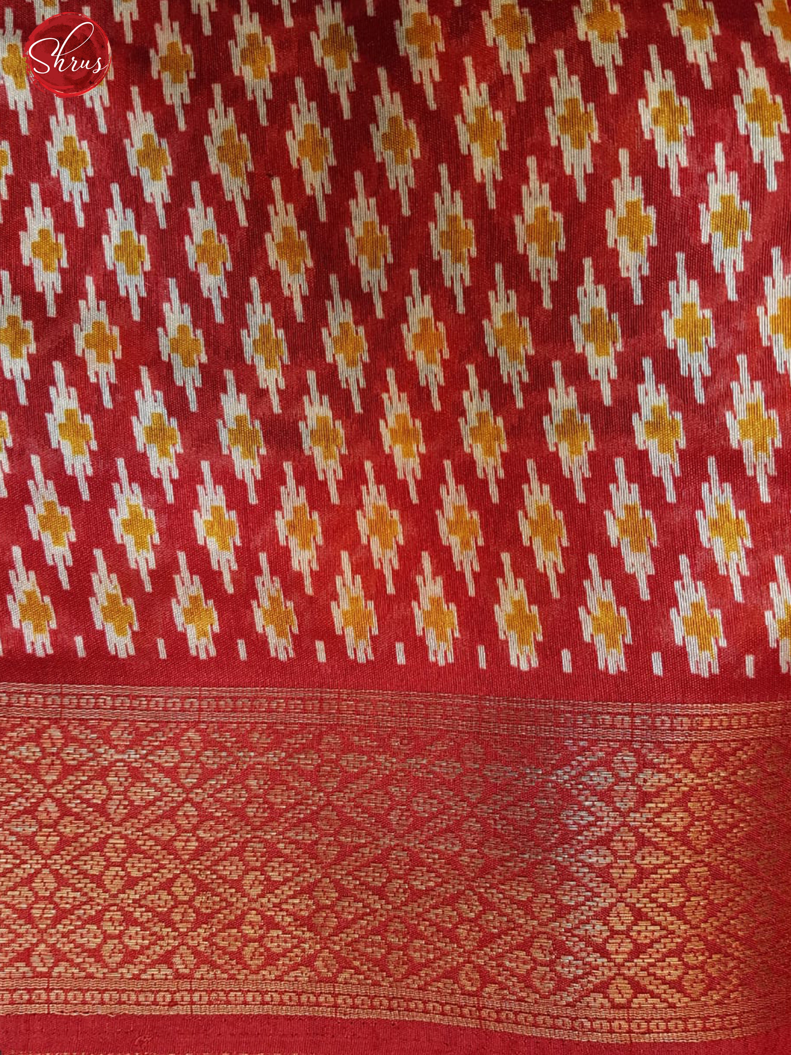 Black & Red - Semi Jute with floral patola pattern on  the body & Zari Border - Shop on ShrusEternity.com