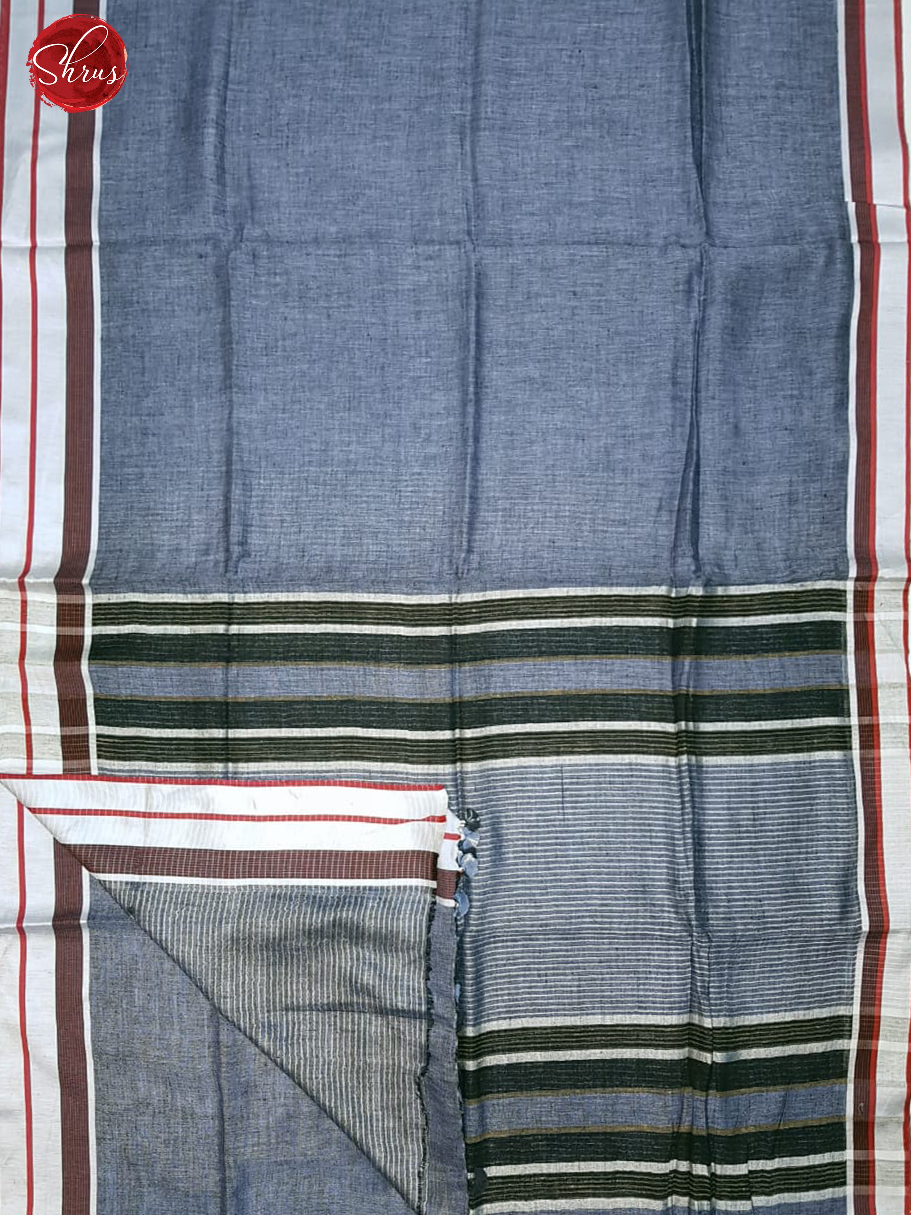 Grey & Brown - Linen  with plain Body & Contrast Zari Border - Shop on ShrusEternity.com
