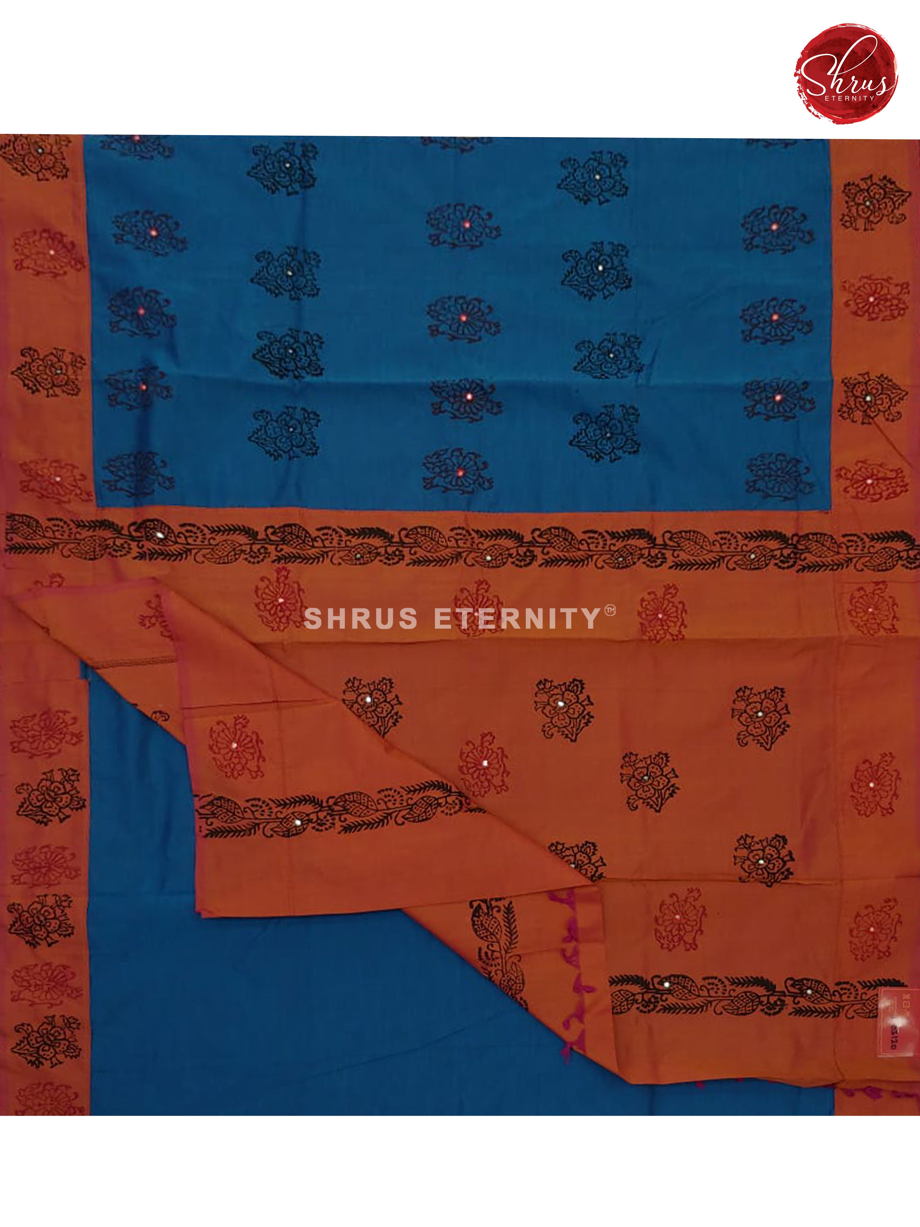 Blue & Brick Orange - Poly Cotton - Shop on ShrusEternity.com