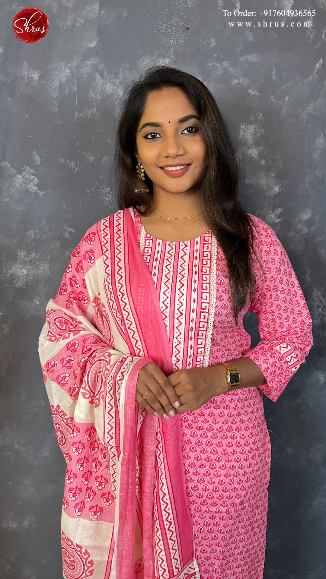Pink and white - Ready Made Salwar Suit - Shop on ShrusEternity.com