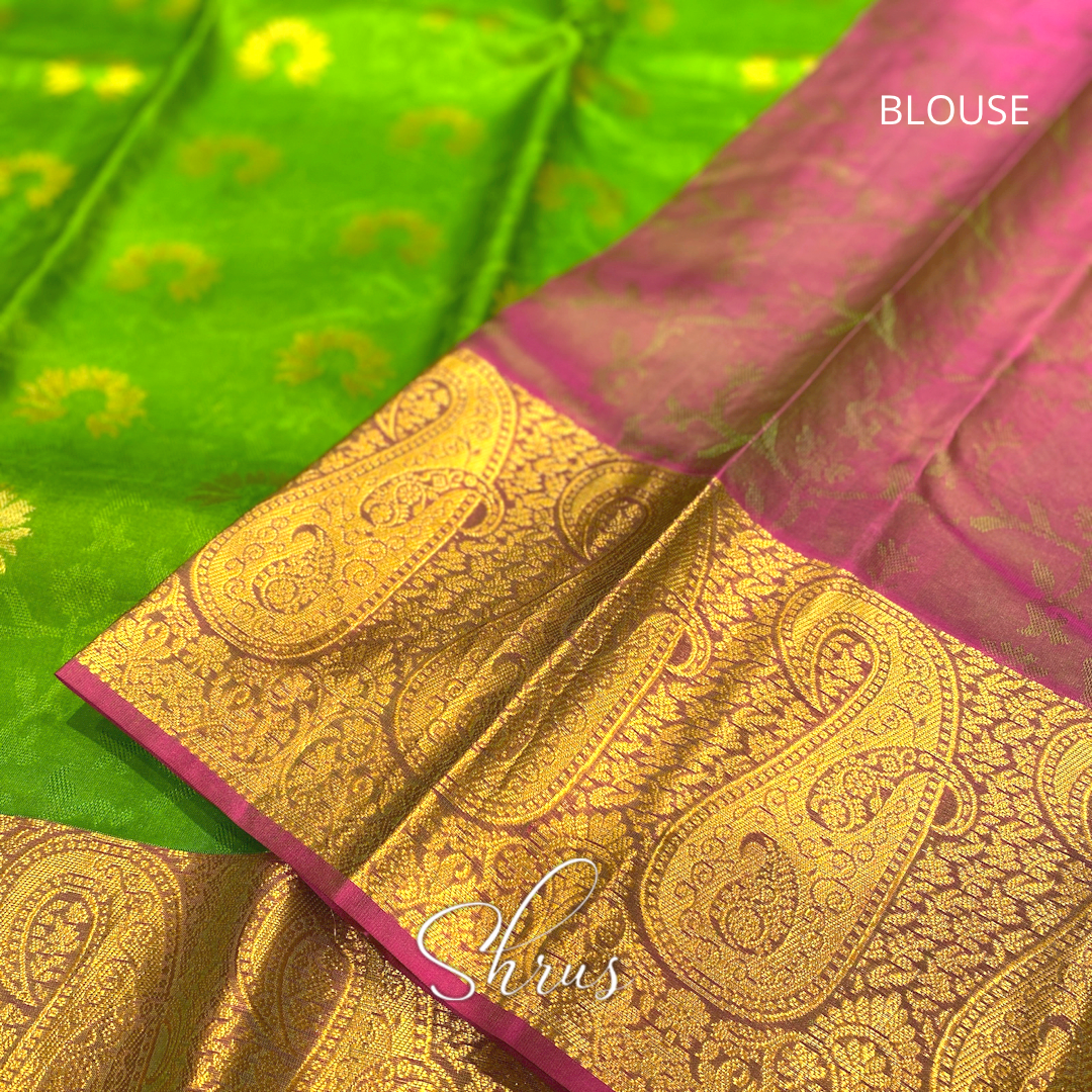 Green and Violet - Kanchipuram silk - Shop on ShrusEternity.com