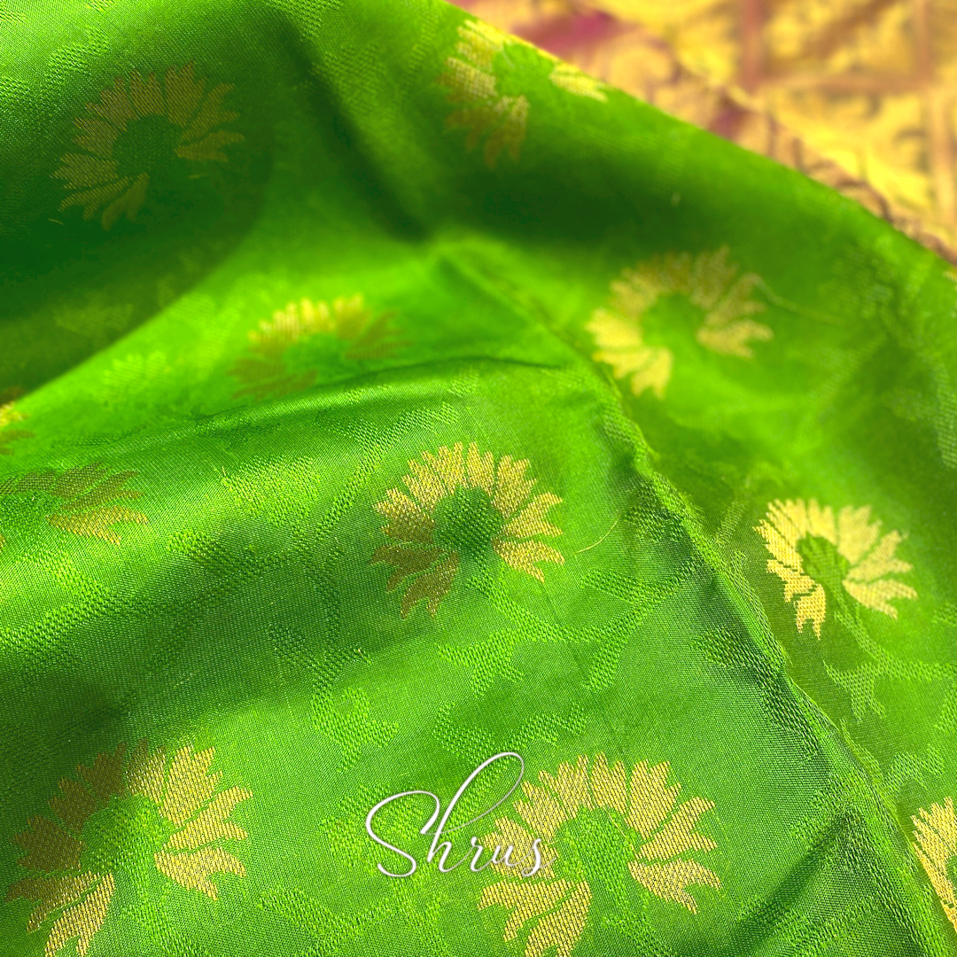 Green and Violet - Kanchipuram silk - Shop on ShrusEternity.com